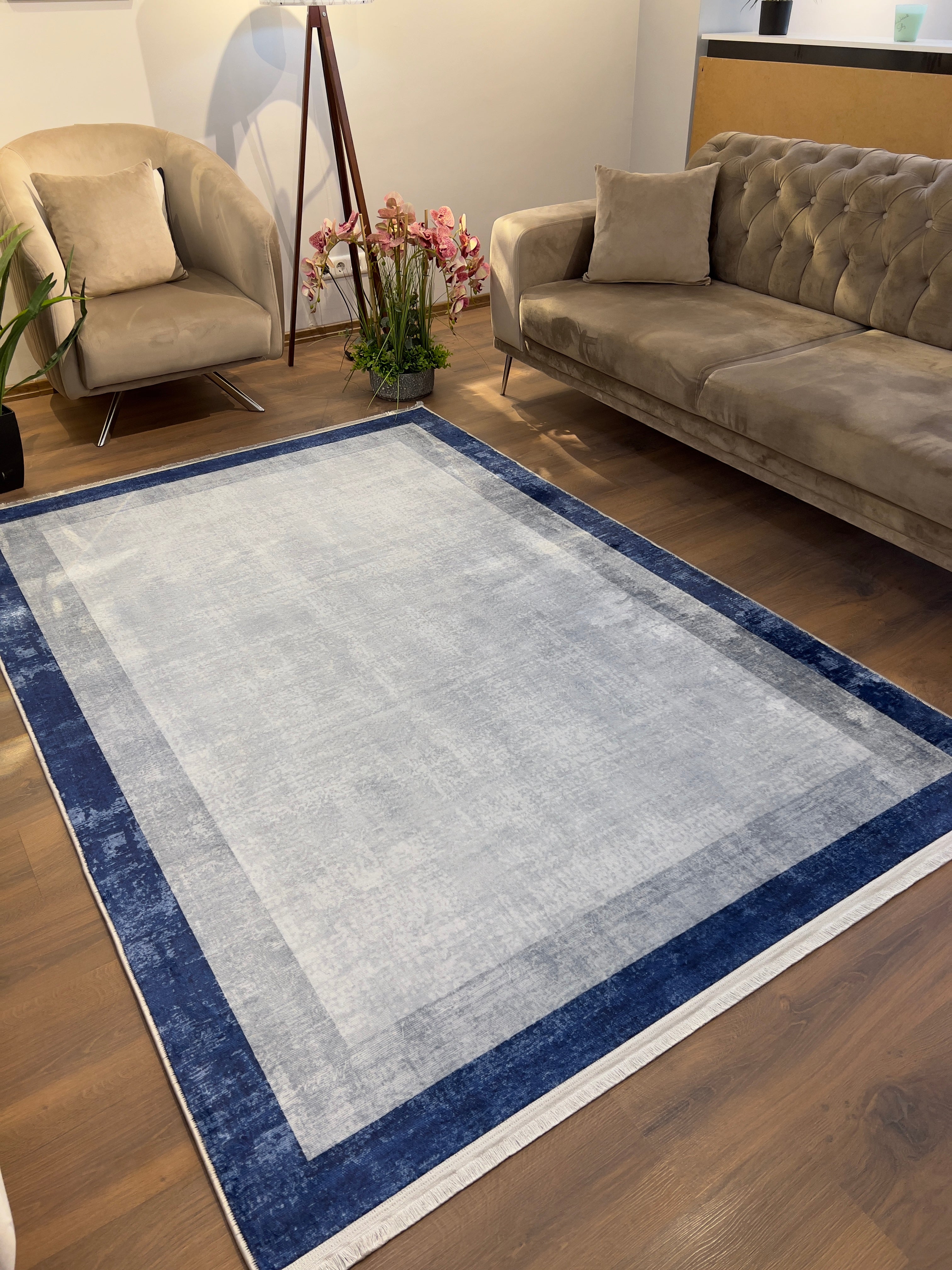 ARMİN-1 - Kaymaz Deri Taban Makinede Yıkanabilir Salon Oturma Odası Mutfak Halısı
