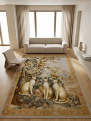 Arte KD003 Kedi Desenli Pati Dostu Hayvanseverler İçin Dekoratif Halı