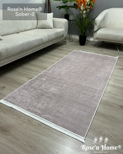 SOBER-3 - Kaymaz Deri Taban Makinede Yıkanabilir Salon Oturma Odası Mutfak Halısı