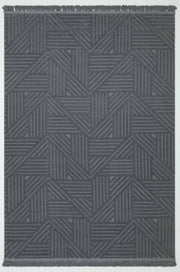 MİLAS C13-ANTRASİT Kabartmalı Modern Geometrik Desenli Salon Koridor Mutfak Halısı