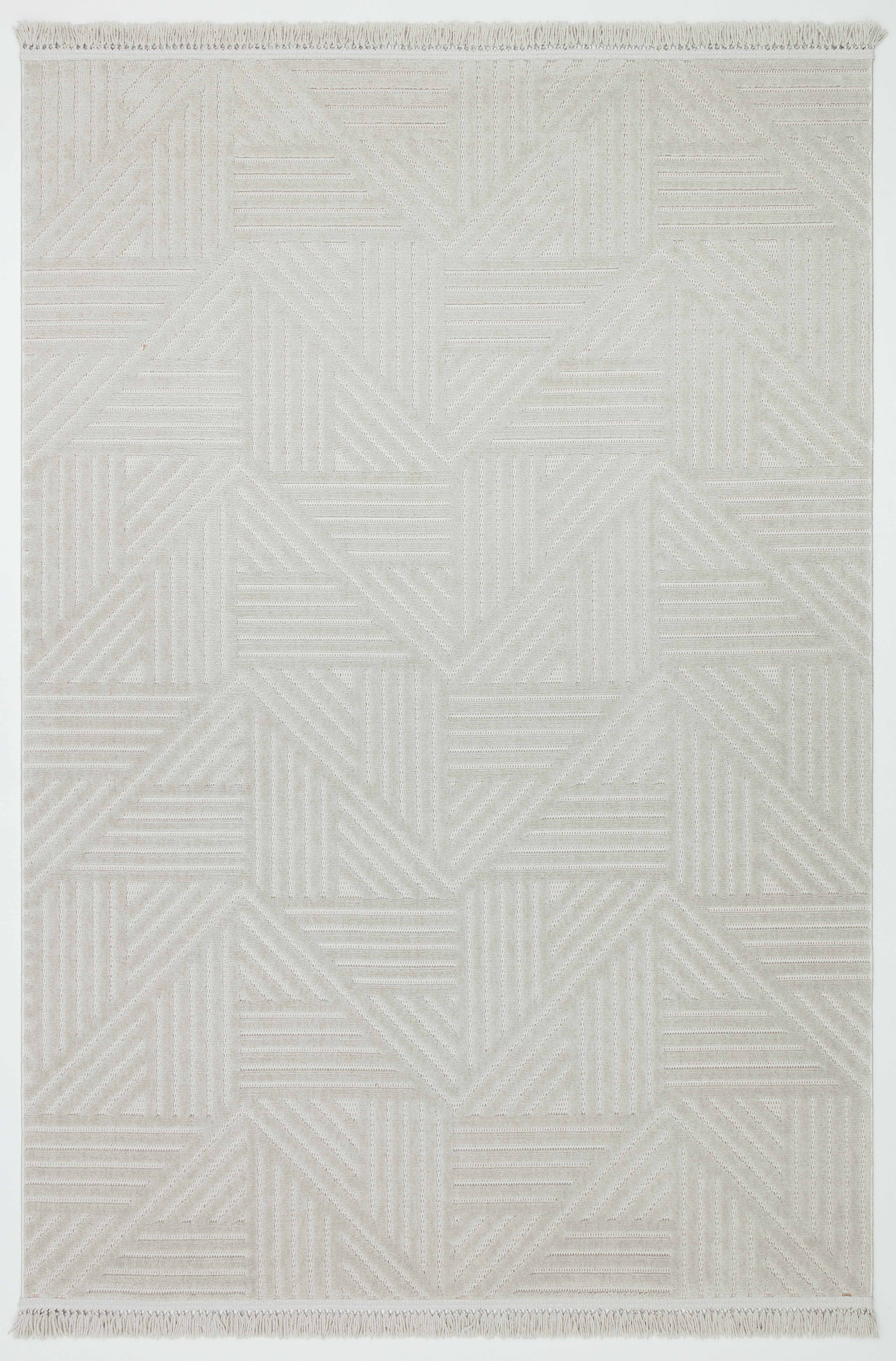 MİLAS C15-GRİ Kabartmalı Modern Geometrik Desenli Salon Koridor Mutfak Halısı