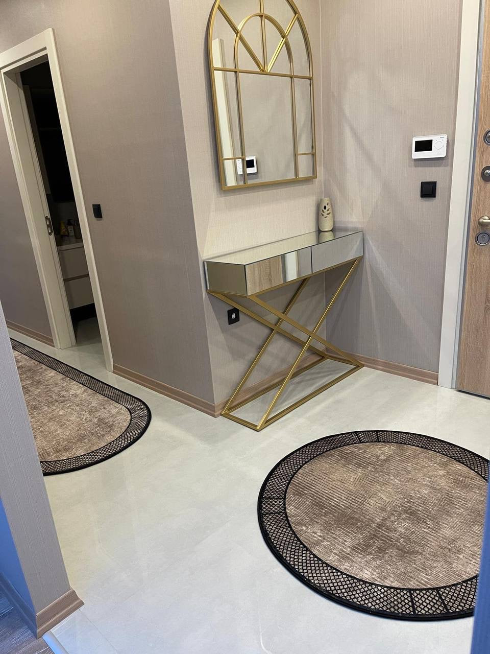 REDYA - Kaymaz Deri Taban Makinede Yıkanabilir Salon Oturma Odası Mutfak Halısı
