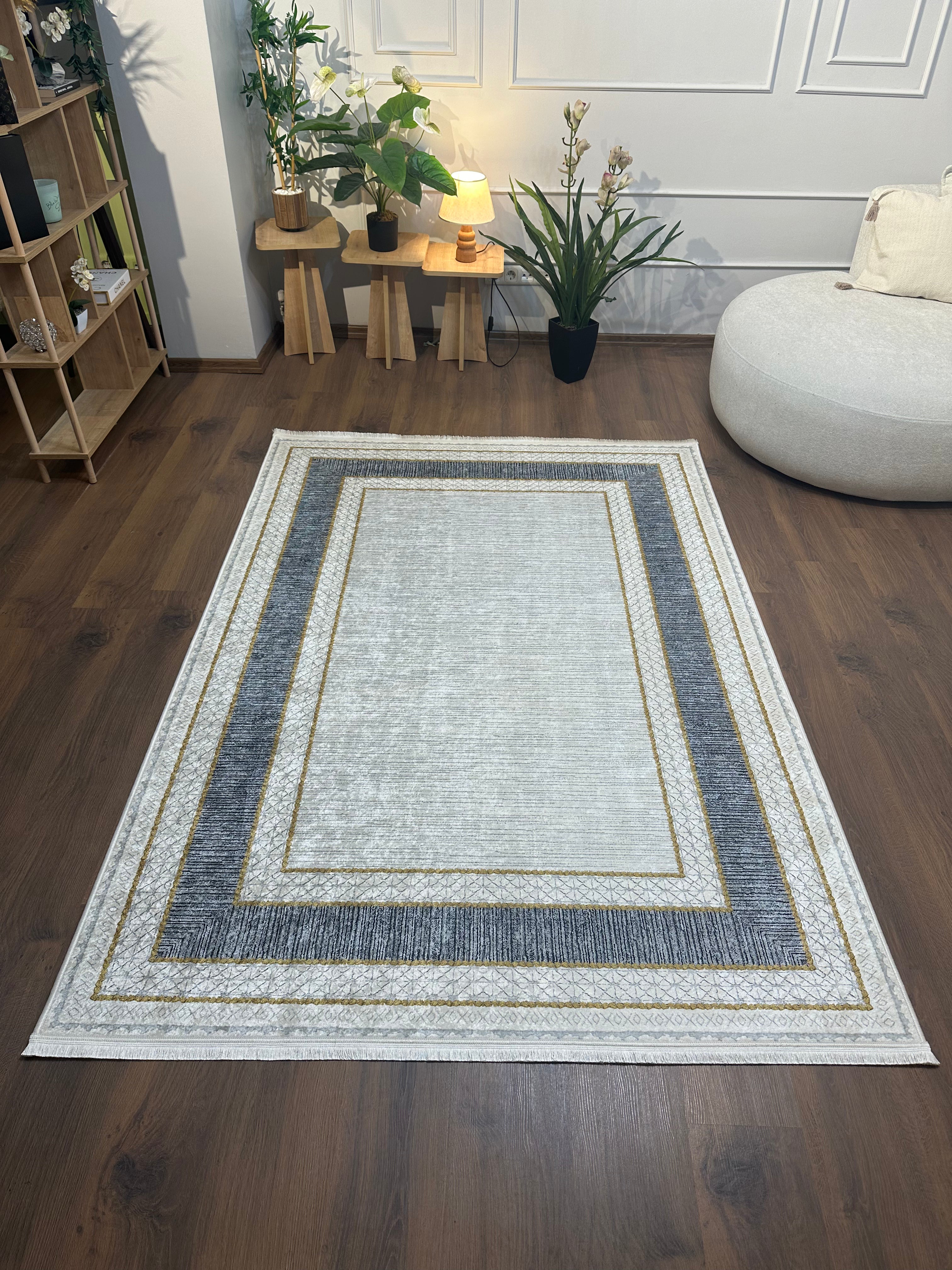 TORREN - Kaymaz Deri Taban Makinede Yıkanabilir Salon Oturma Odası Mutfak Halısı