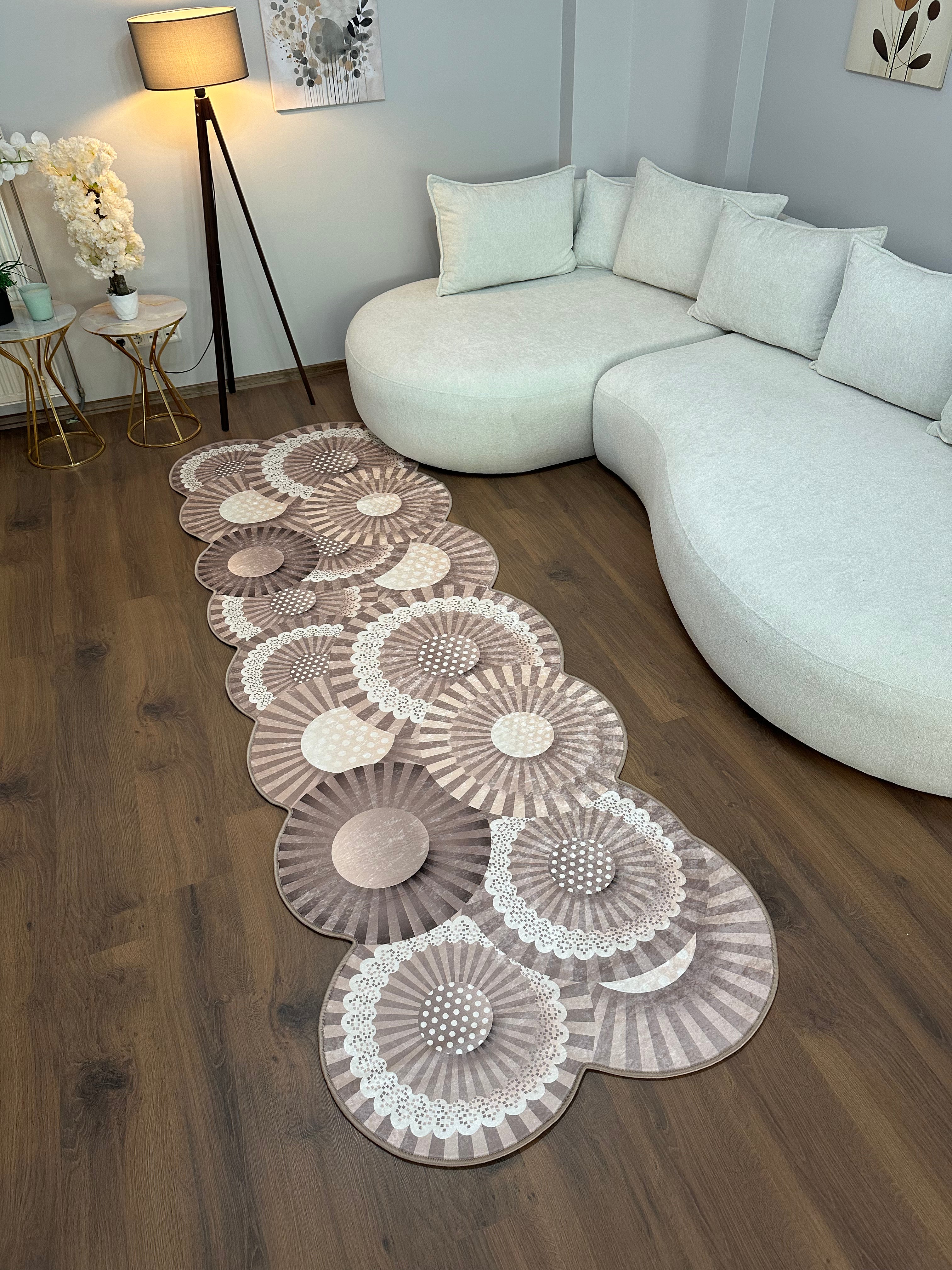 SANTA FE VİZON - Kaymaz Deri Taban Makinede Yıkanabilir Salon Oturma Odası Mutfak Halısı