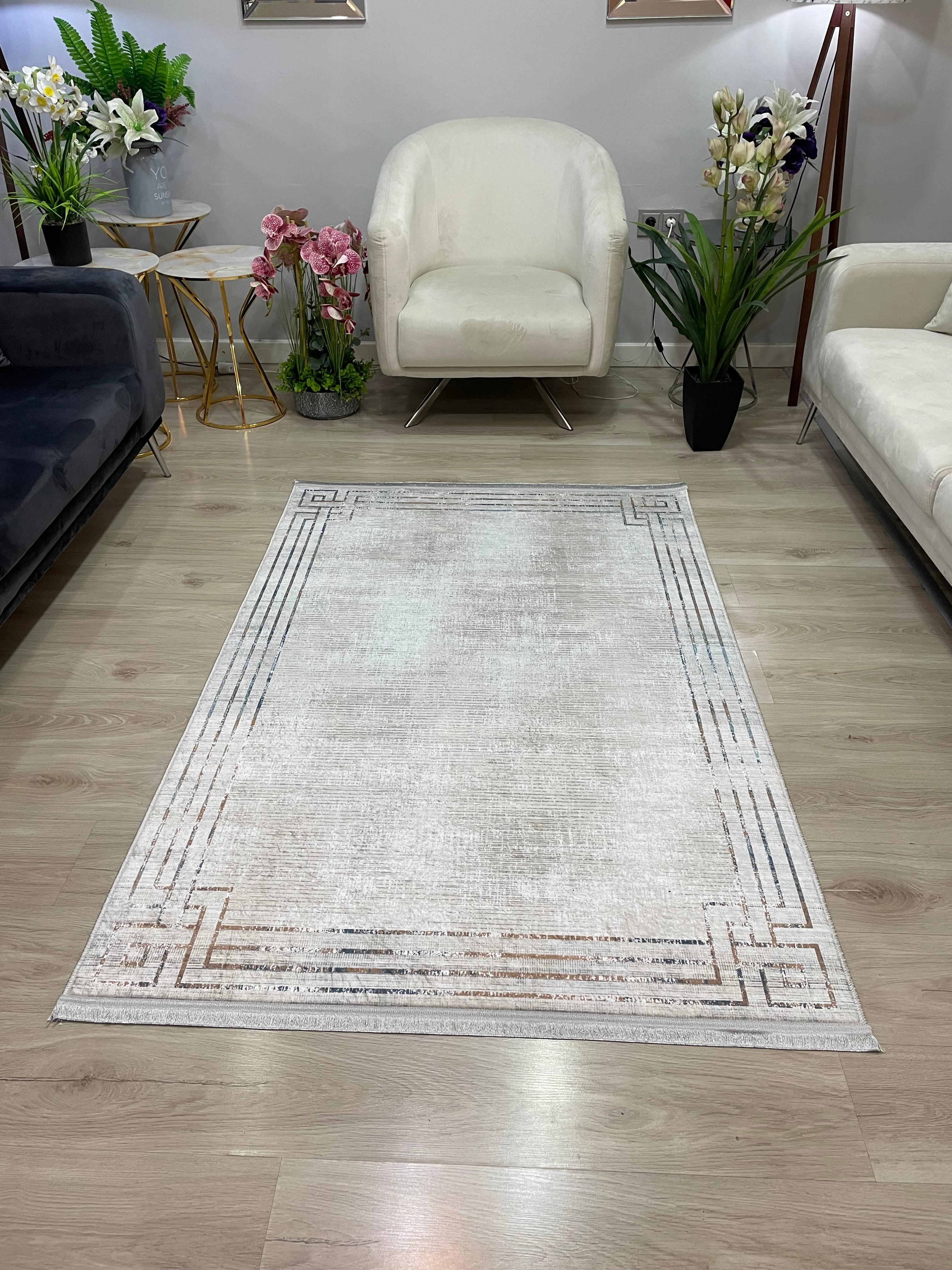 SORTİE - Kaymaz Deri Taban Makinede Yıkanabilir Salon Oturma Odası Mutfak Halısı