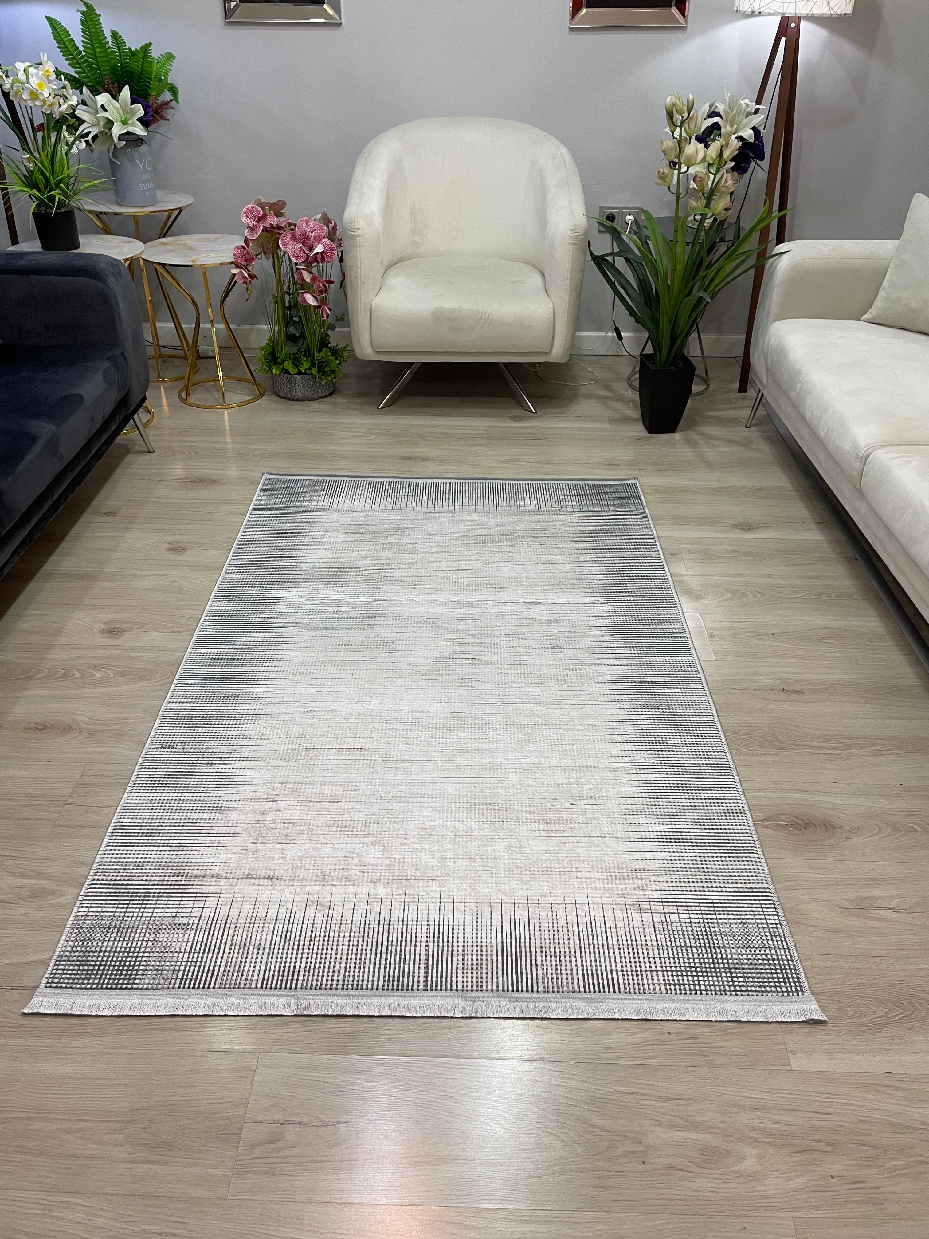KENNY SOFT - Kaymaz Deri Taban Makinede Yıkanabilir Salon Oturma Odası Mutfak Halısı