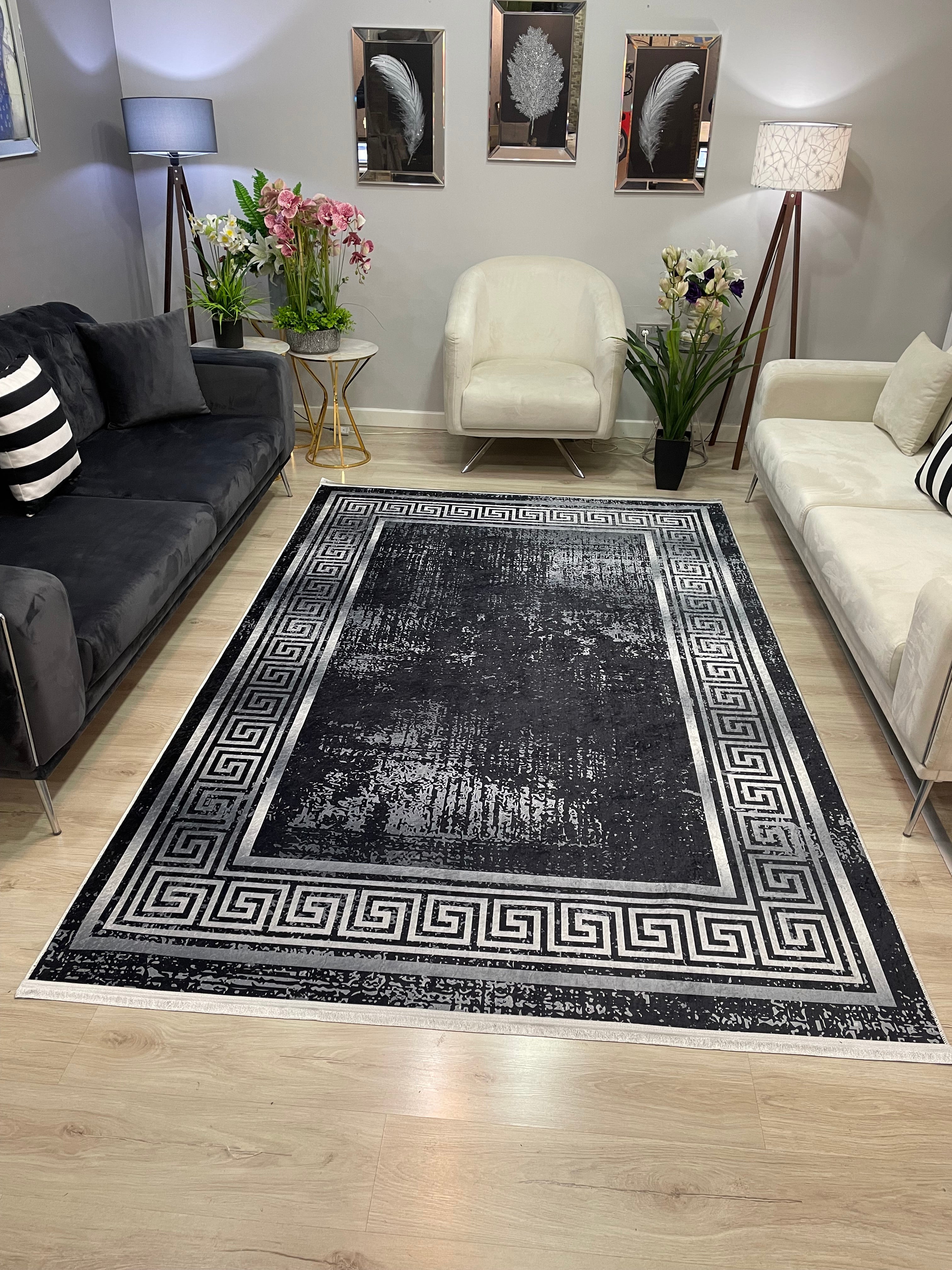 CHAİNWALL - Kaymaz Deri Taban Makinede Yıkanabilir Salon Oturma Odası Mutfak Halısı