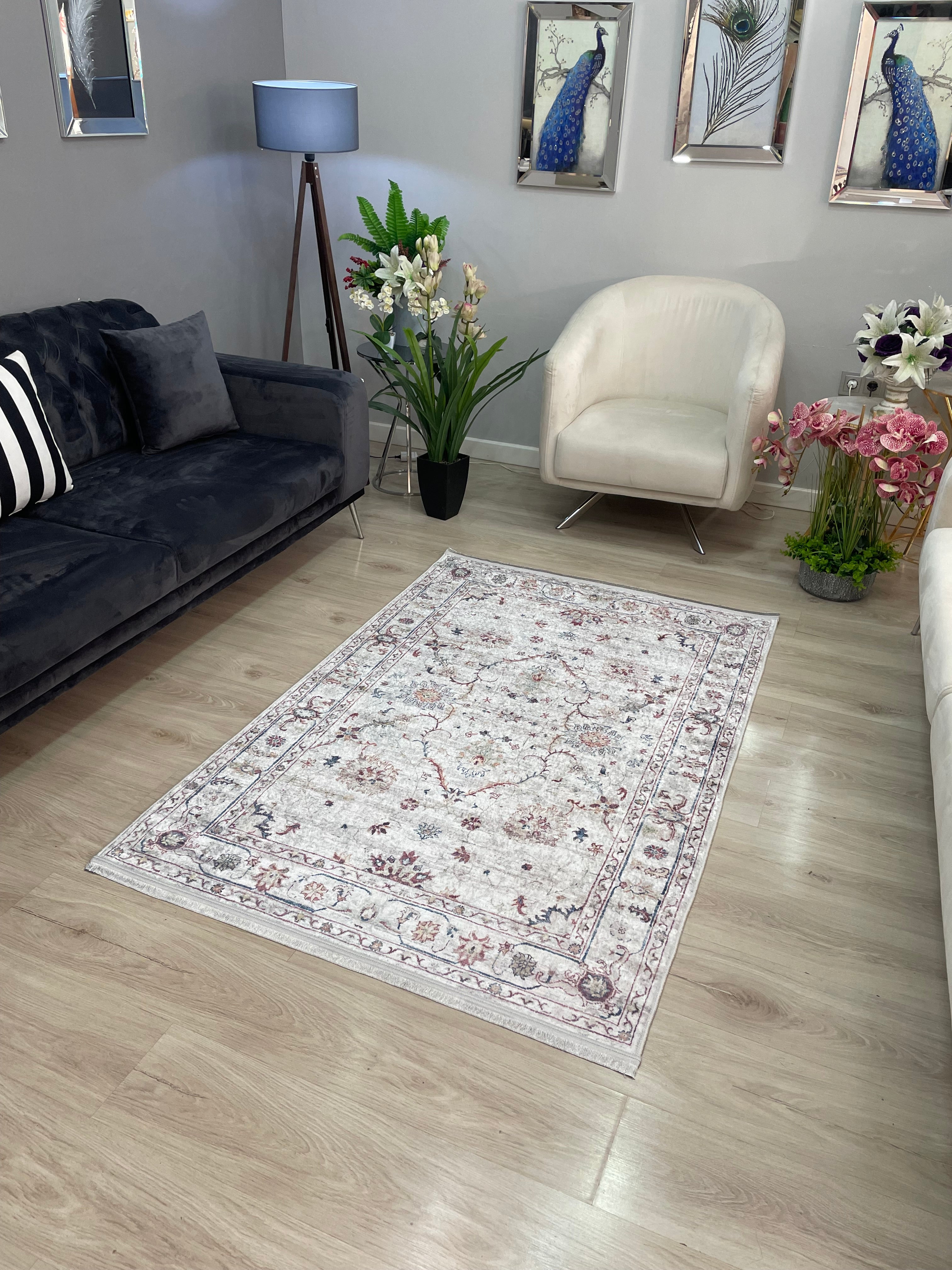 CANDELA - Kaymaz Deri Taban Makinede Yıkanabilir Salon Oturma Odası Mutfak Halısı