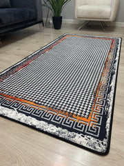 BARTE - Kaymaz Deri Taban Makinede Yıkanabilir Salon Oturma Odası Mutfak Halısı
