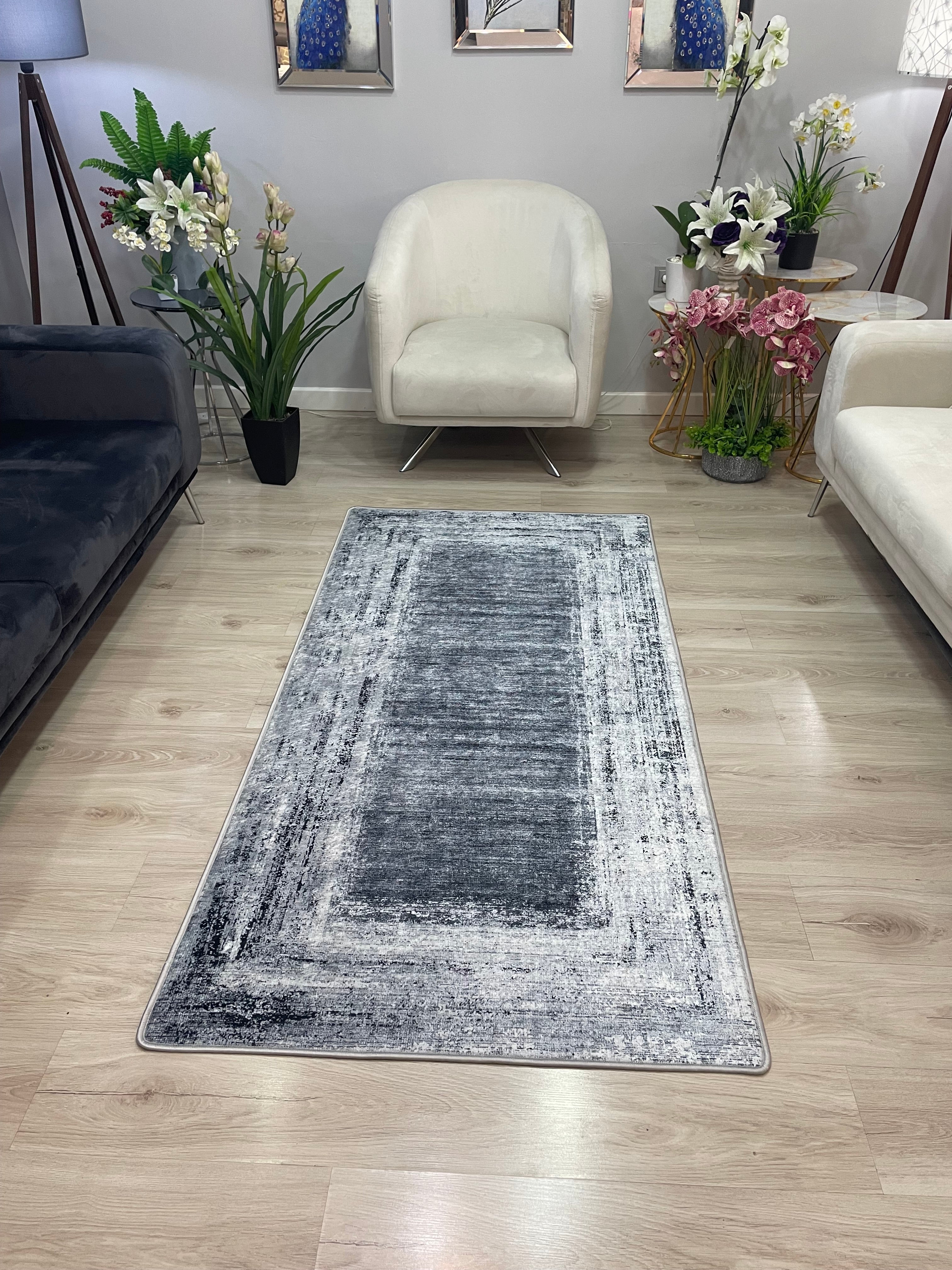 ROYAL - Kaymaz Deri Taban Makinede Yıkanabilir Salon Oturma Odası Mutfak Halısı