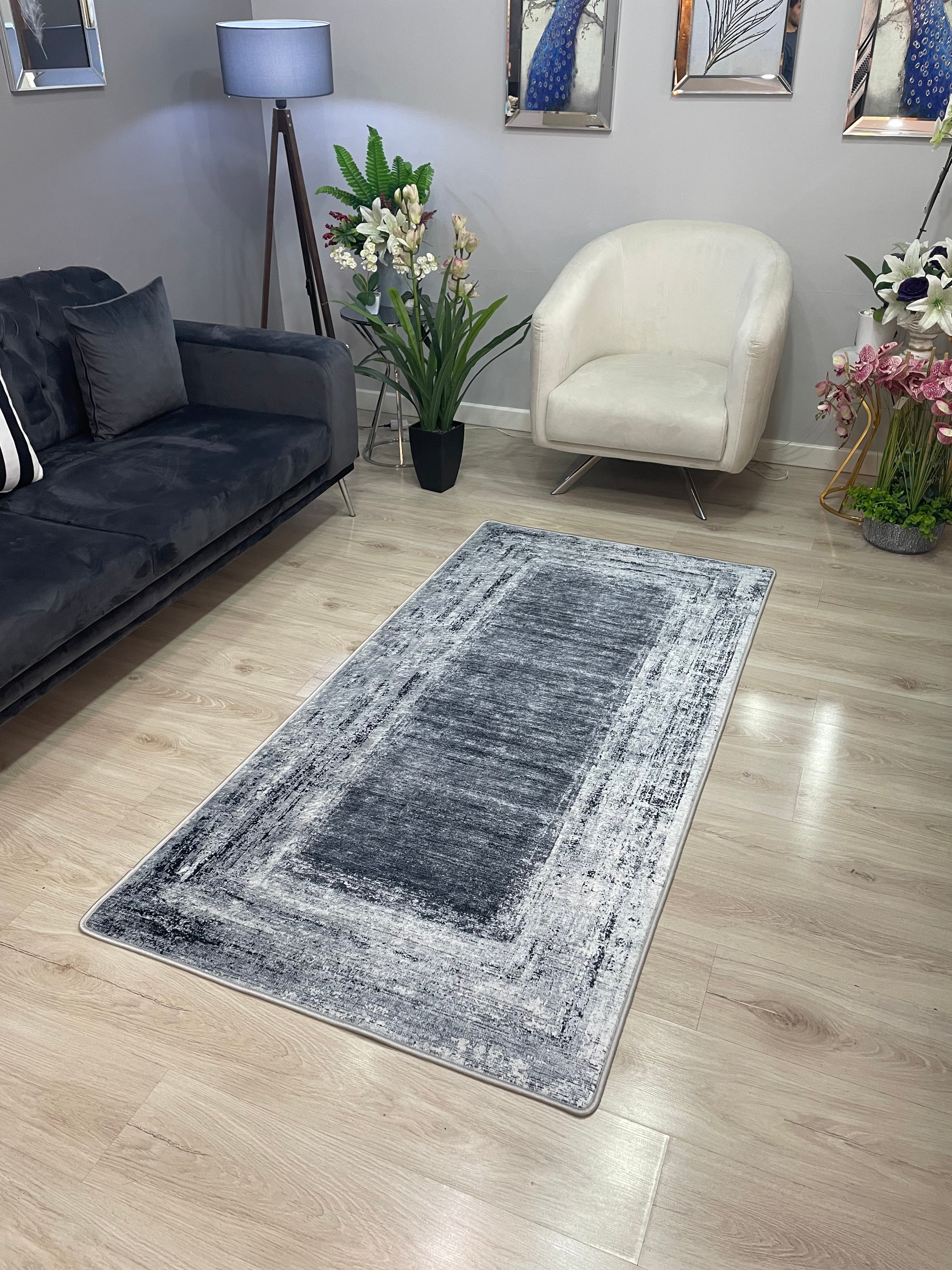 ROYAL - Kaymaz Deri Taban Makinede Yıkanabilir Salon Oturma Odası Mutfak Halısı