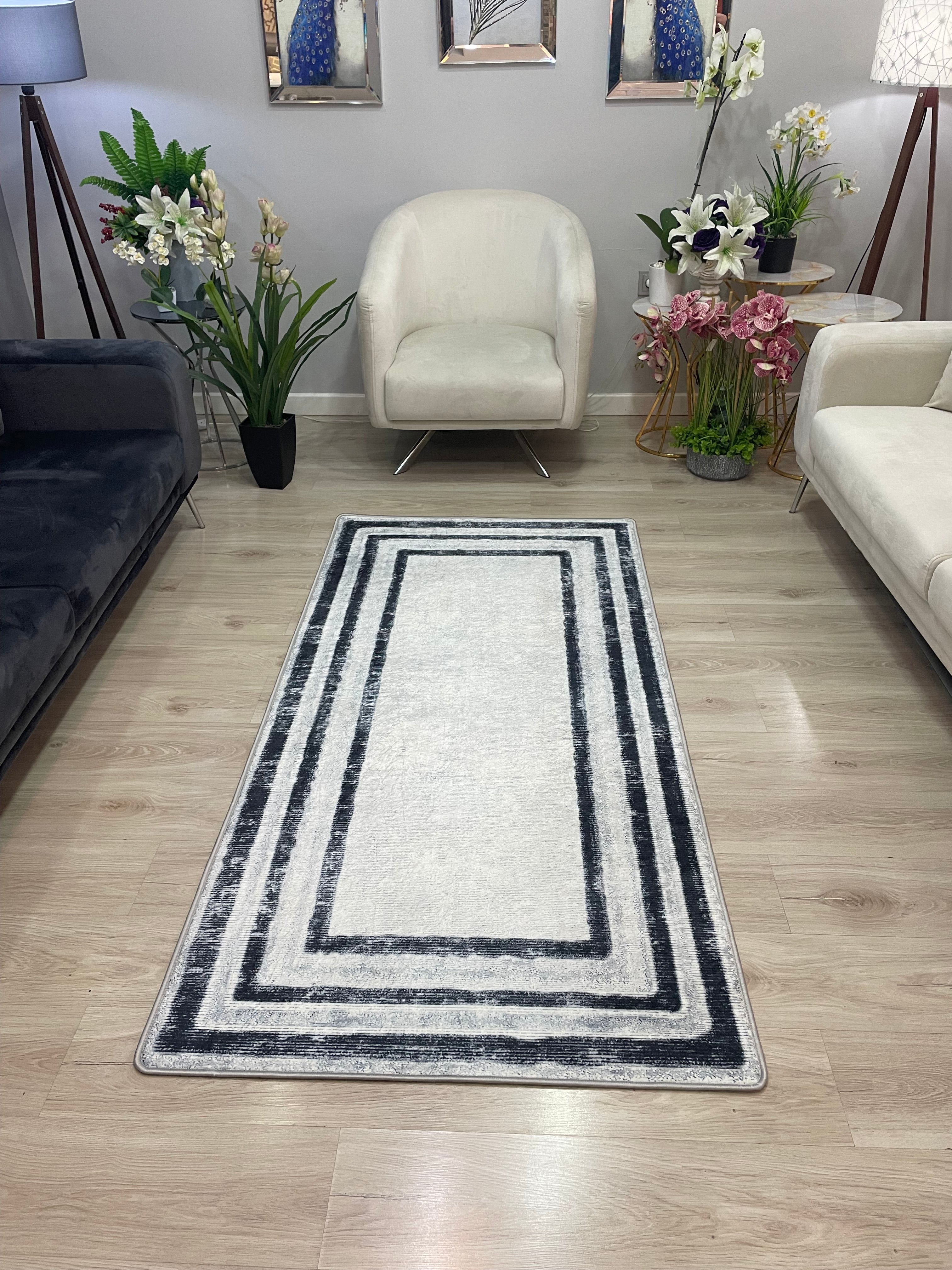 EMPERİAL - Kaymaz Deri Taban Makinede Yıkanabilir Salon Oturma Odası Mutfak Halısı