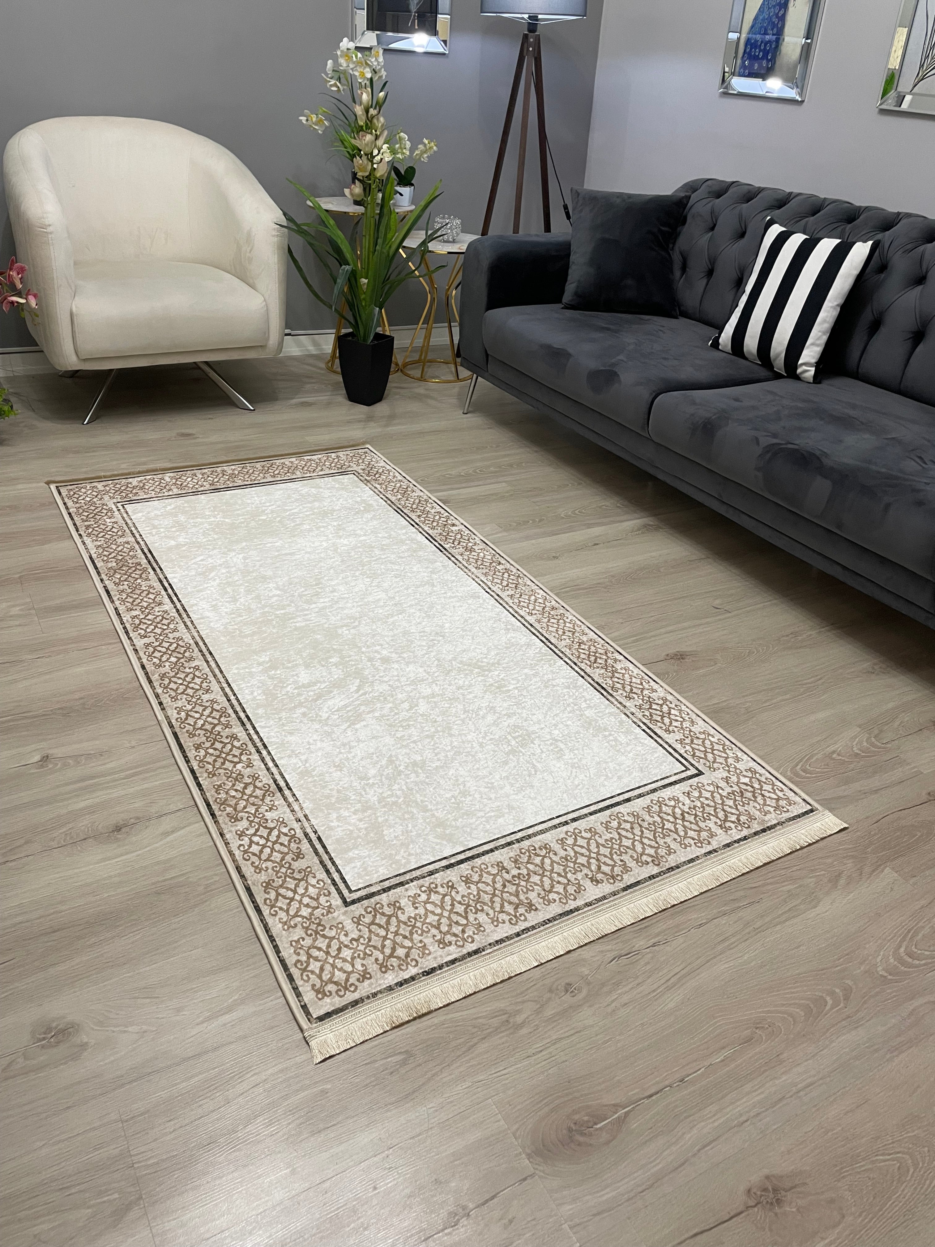 DANDELİON - Kaymaz Deri Taban Makinede Yıkanabilir Salon Oturma Odası Mutfak Halısı