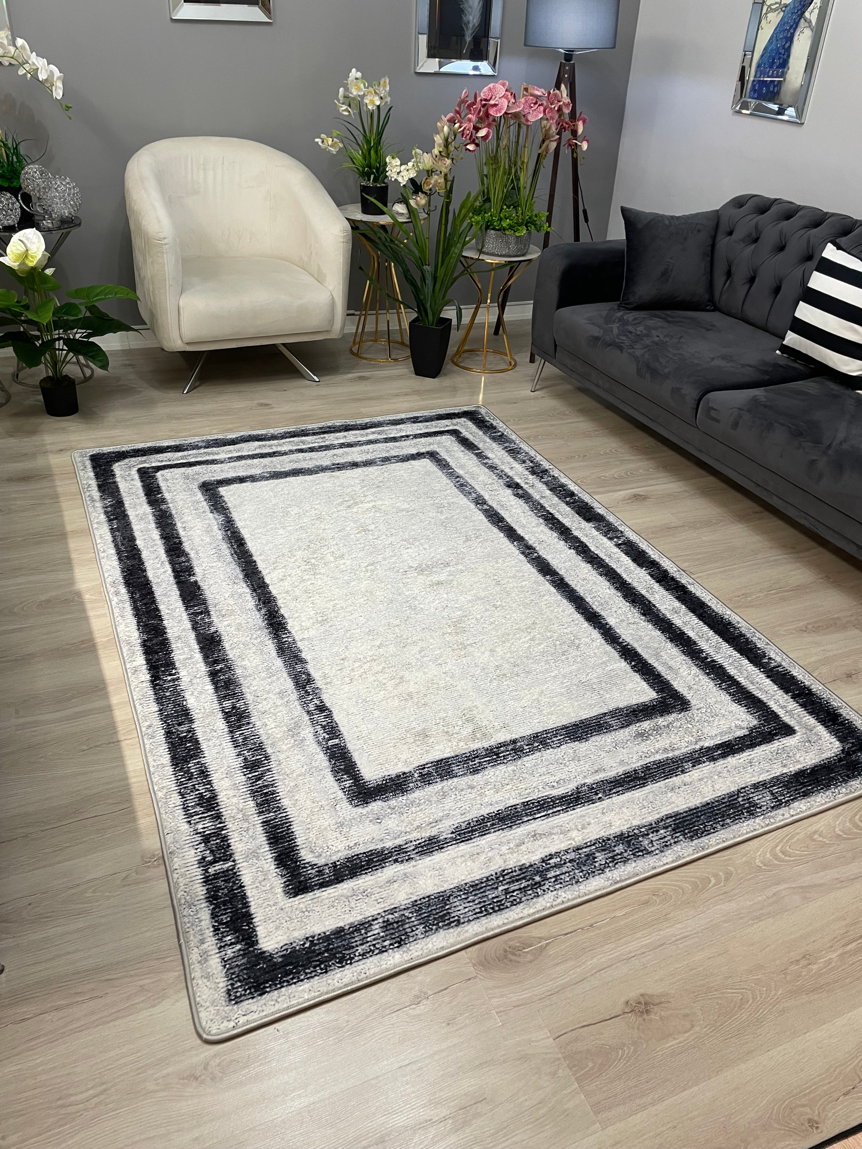 EMPERİAL - Kaymaz Deri Taban Makinede Yıkanabilir Salon Oturma Odası Mutfak Halısı