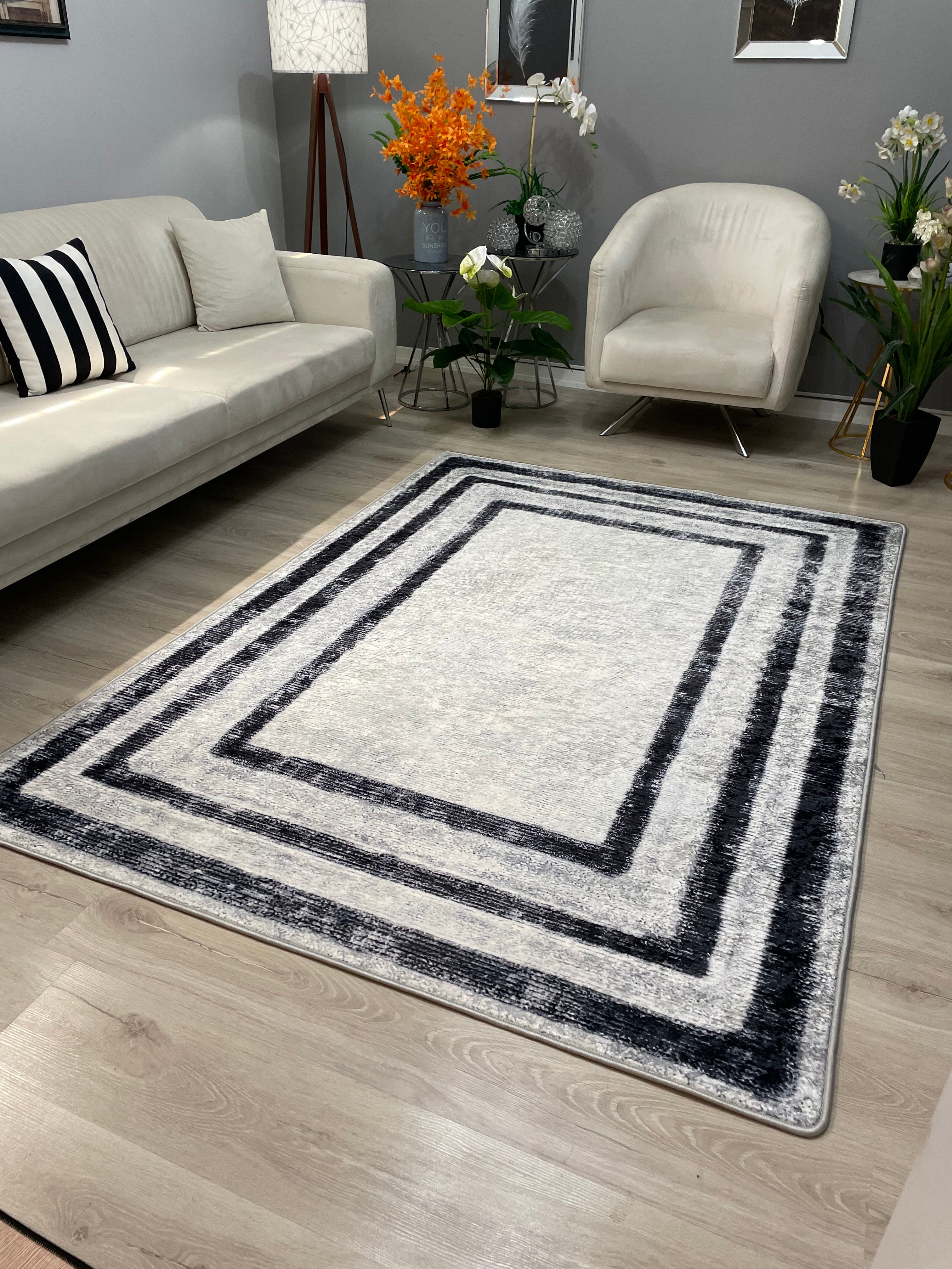 EMPERİAL - Kaymaz Deri Taban Makinede Yıkanabilir Salon Oturma Odası Mutfak Halısı