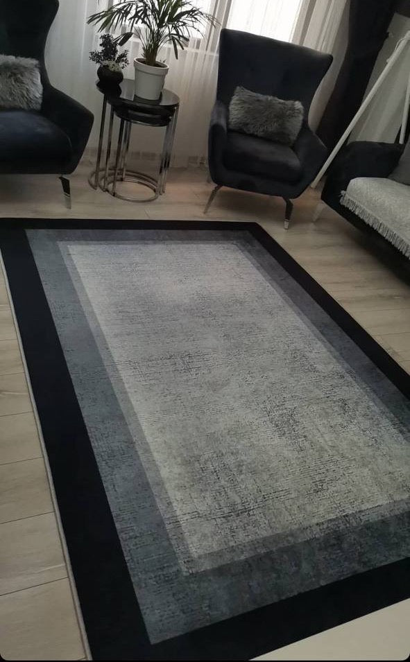 DORLA - Kaymaz Deri Taban Makinede Yıkanabilir Salon Oturma Odası Mutfak Halısı