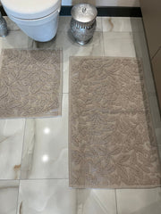 VİZON - Yıkanabilir Pamuk Dokuma Taban 60x100 50x60 2'li Banyo Paspas ve Klozet Takımı