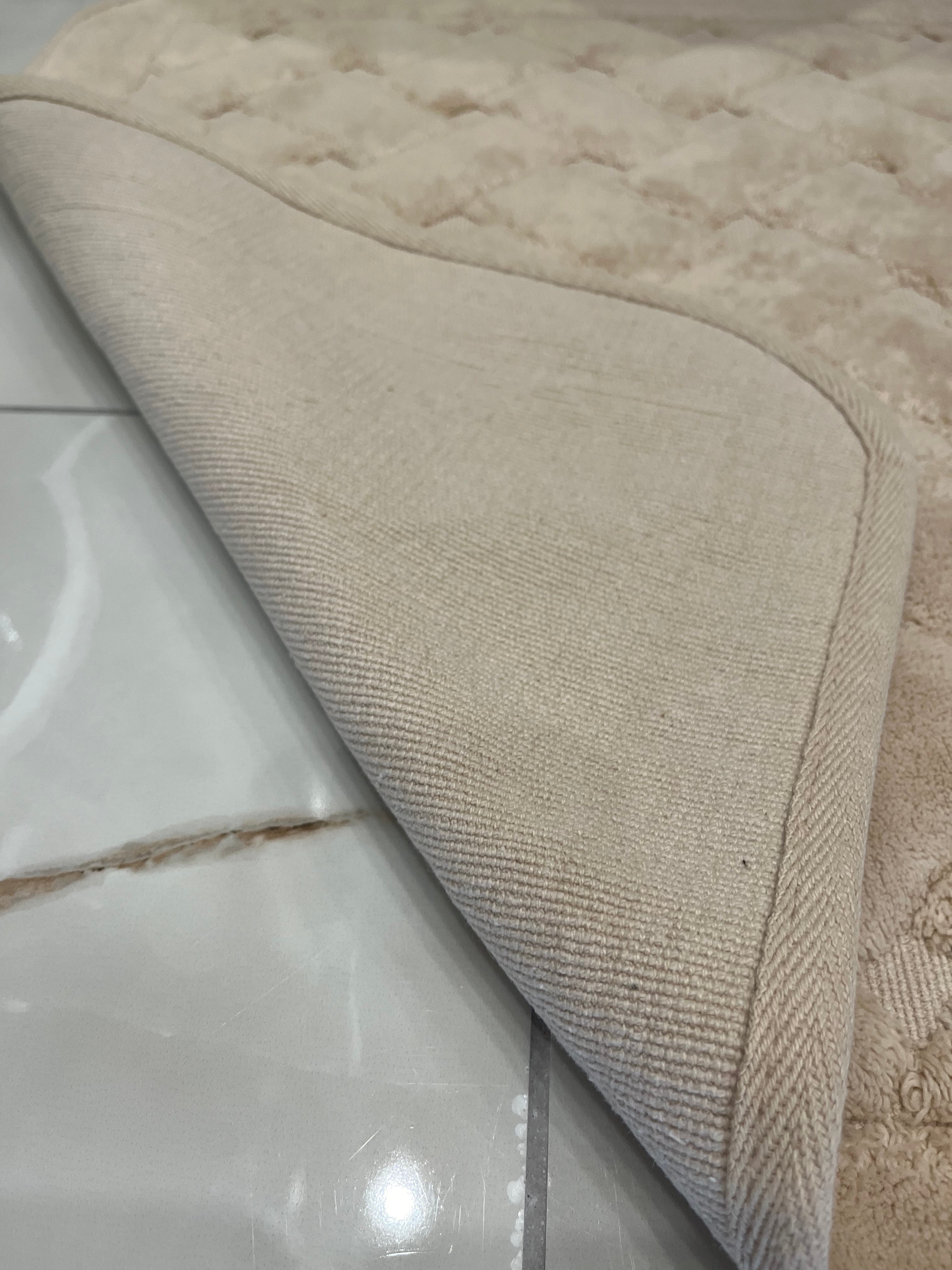 KAHVE - Yıkanabilir Pamuk Dokuma Taban Taban 60x100 50x60 2'li Banyo Paspas ve Klozet Takımı