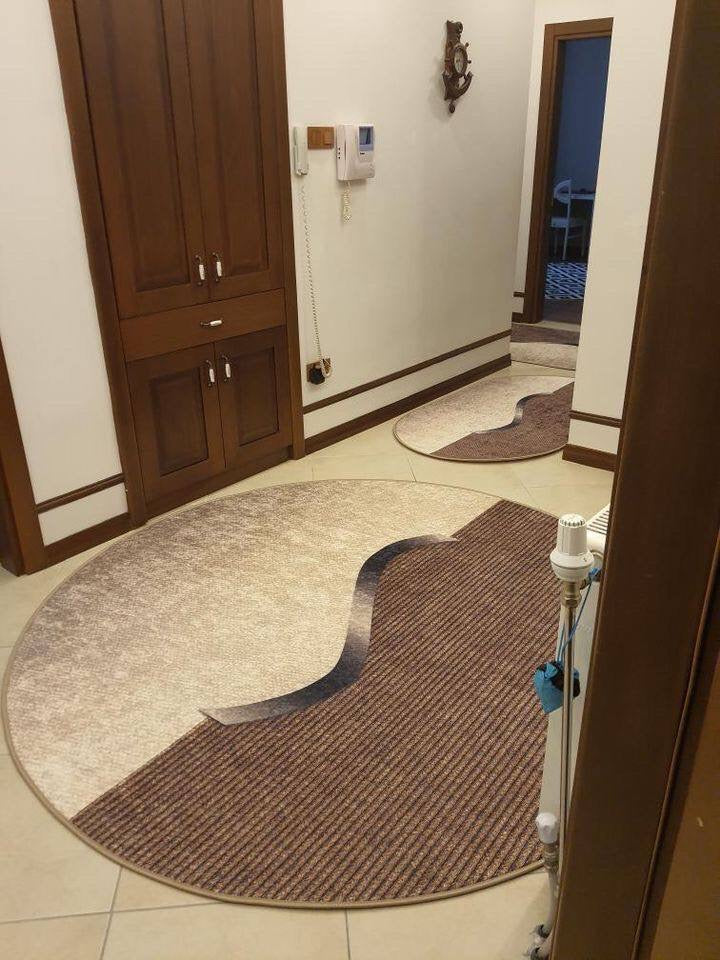 SİNDA CURVA-2 - Kaymaz Deri Taban Makinede Yıkanabilir Salon Oturma Odası Mutfak Halısı