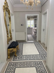 SEDEF BEYAZ - Kaymaz Deri Taban Makinede Yıkanabilir Salon Oturma Odası Mutfak Halısı