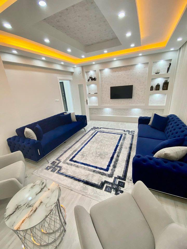 TULİPA - Kaymaz Deri Taban Makinede Yıkanabilir Salon Oturma Odası Mutfak Halısı