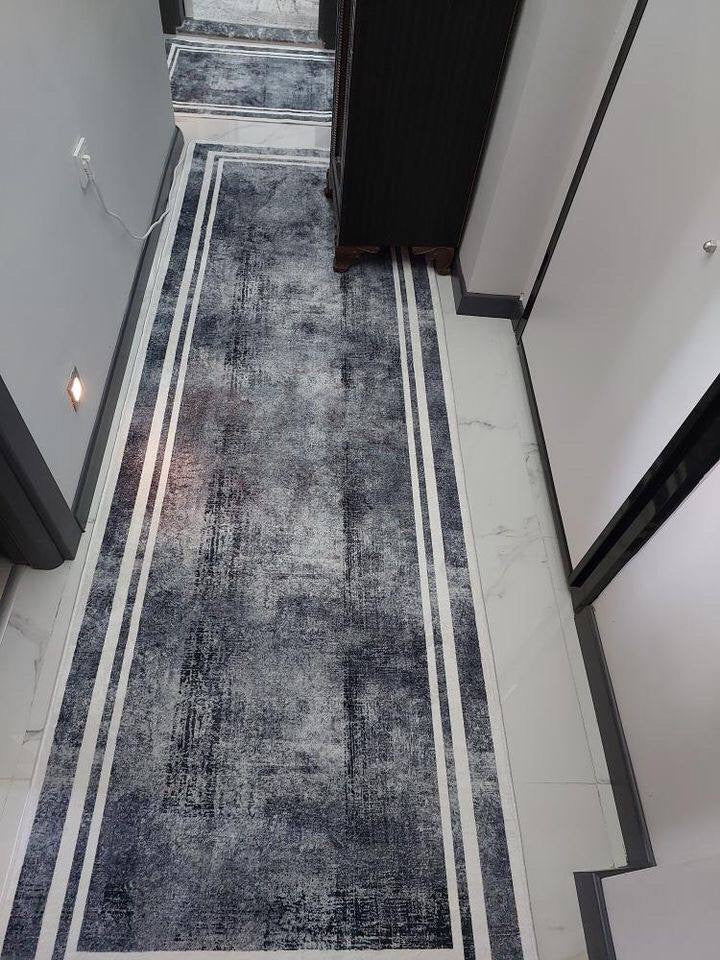FRAMEWALL - Kaymaz Deri Taban Makinede Yıkanabilir Salon Oturma Odası Mutfak Halısı
