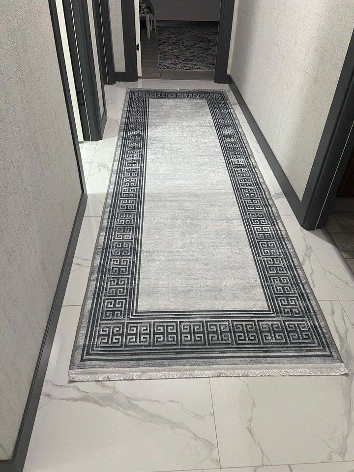 JANNY - Kaymaz Deri Taban Makinede Yıkanabilir Salon Oturma Odası Mutfak Halısı