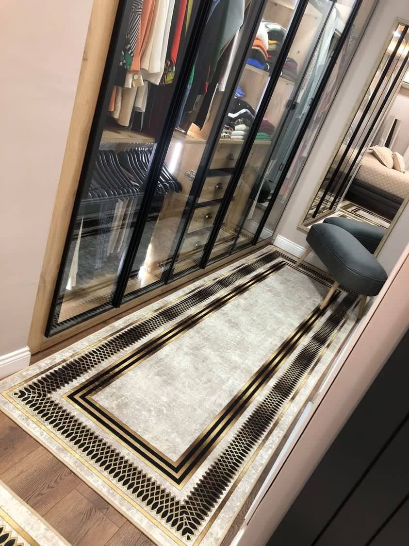 TORONTO - Kaymaz Deri Taban Makinede Yıkanabilir Salon Oturma Odası Mutfak Halısı