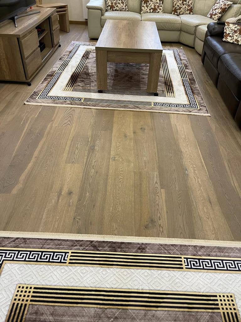 TAYLOR VİZON - Kaymaz Deri Taban Makinede Yıkanabilir Salon Oturma Odası Mutfak Halısı