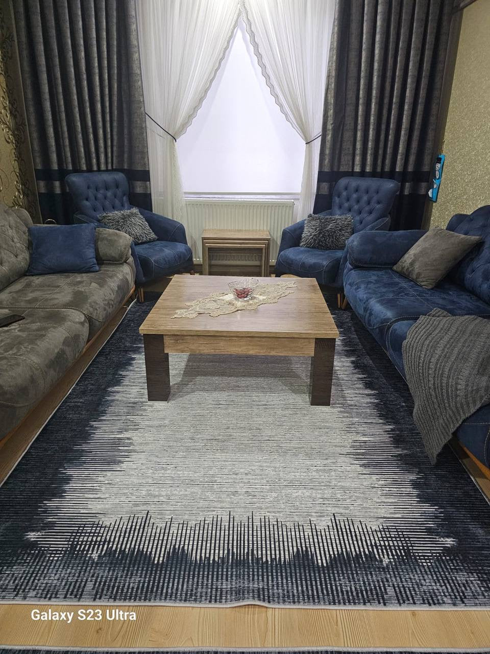 REMAR - Kaymaz Deri Taban Makinede Yıkanabilir Salon Oturma Odası Mutfak Halısı
