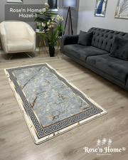 HAZEL-1 - Kaymaz Deri Taban Makinede Yıkanabilir Salon Oturma Odası Mutfak Halısı