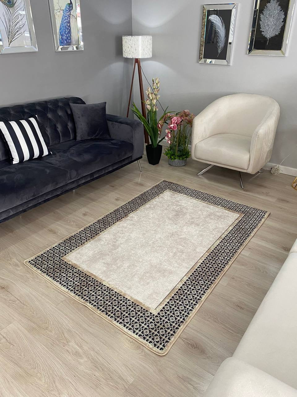 MENARİ BOLD - Kaymaz Deri Taban Makinede Yıkanabilir Salon Oturma Odası Mutfak Halısı
