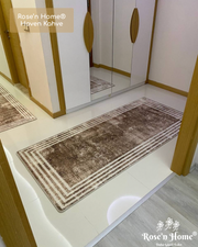 HOVEN KAHVE - Kaymaz Deri Taban Makinede Yıkanabilir Salon Oturma Odası Mutfak Halısı