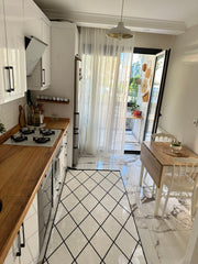 SAHRA BEYAZ - Kaymaz Deri Taban Makinede Yıkanabilir Salon Oturma Odası Mutfak Halısı