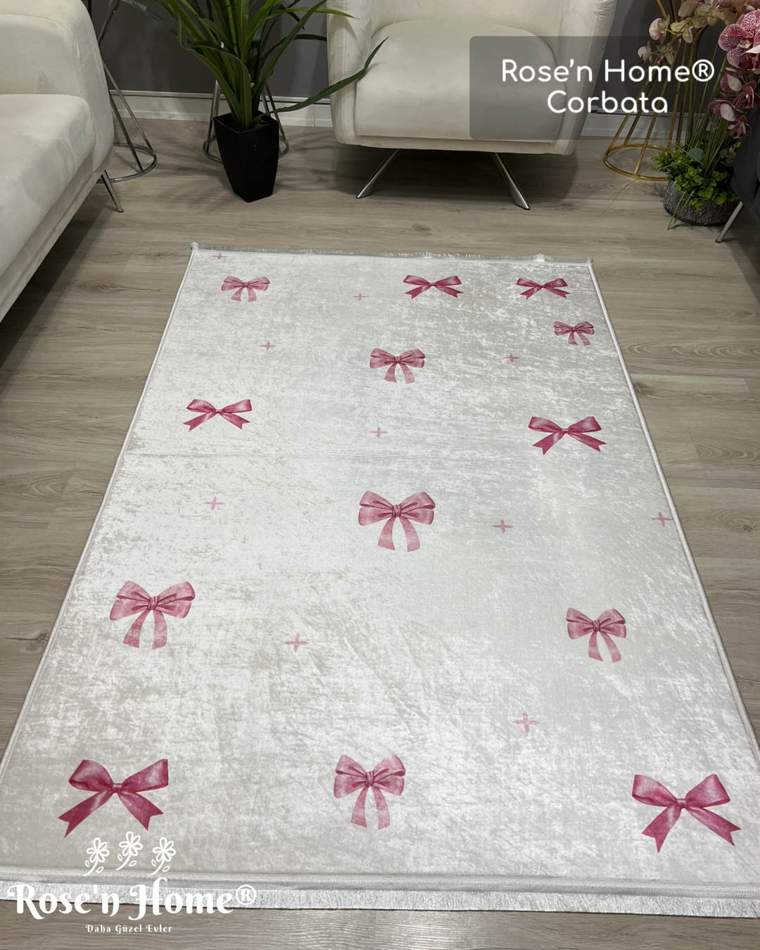 CORBATA - Kaymaz Deri Taban Makinede Yıkanabilir Salon Oturma Odası Mutfak Halısı