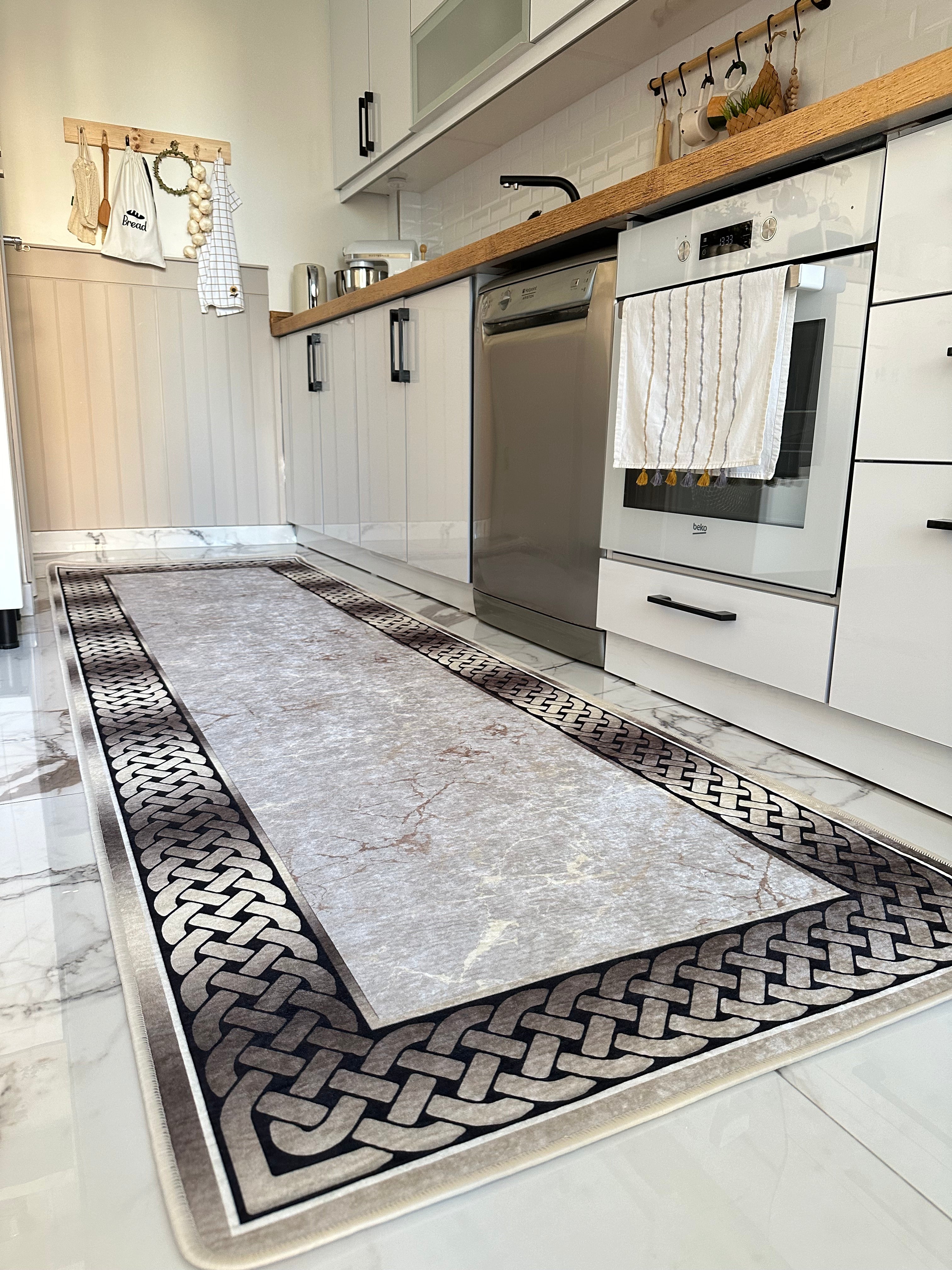 SİNATRA BRİLL VİZON - Kaymaz Deri Taban Makinede Yıkanabilir Salon Oturma Odası Mutfak Halısı