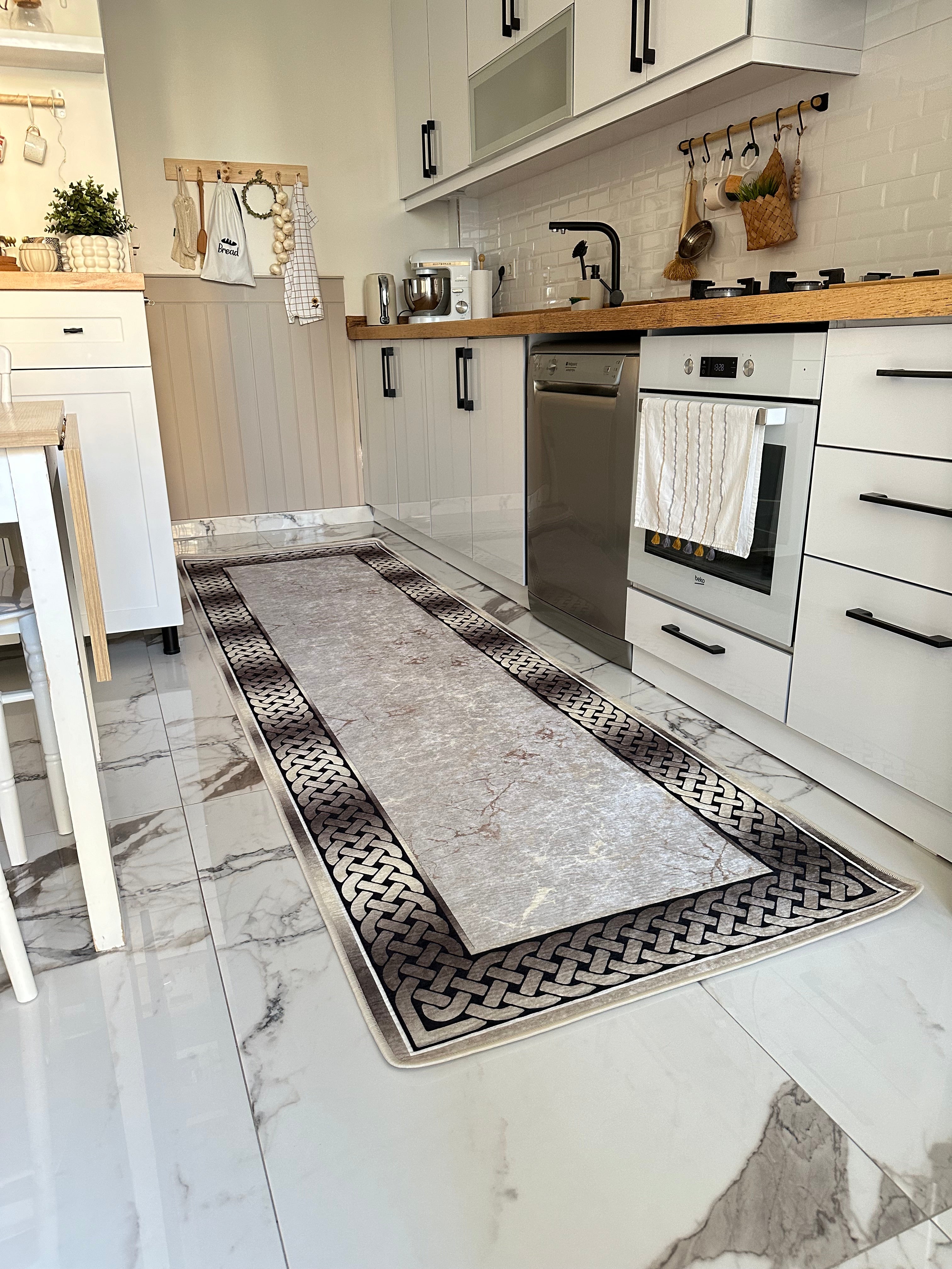 SİNATRA BRİLL VİZON - Kaymaz Deri Taban Makinede Yıkanabilir Salon Oturma Odası Mutfak Halısı