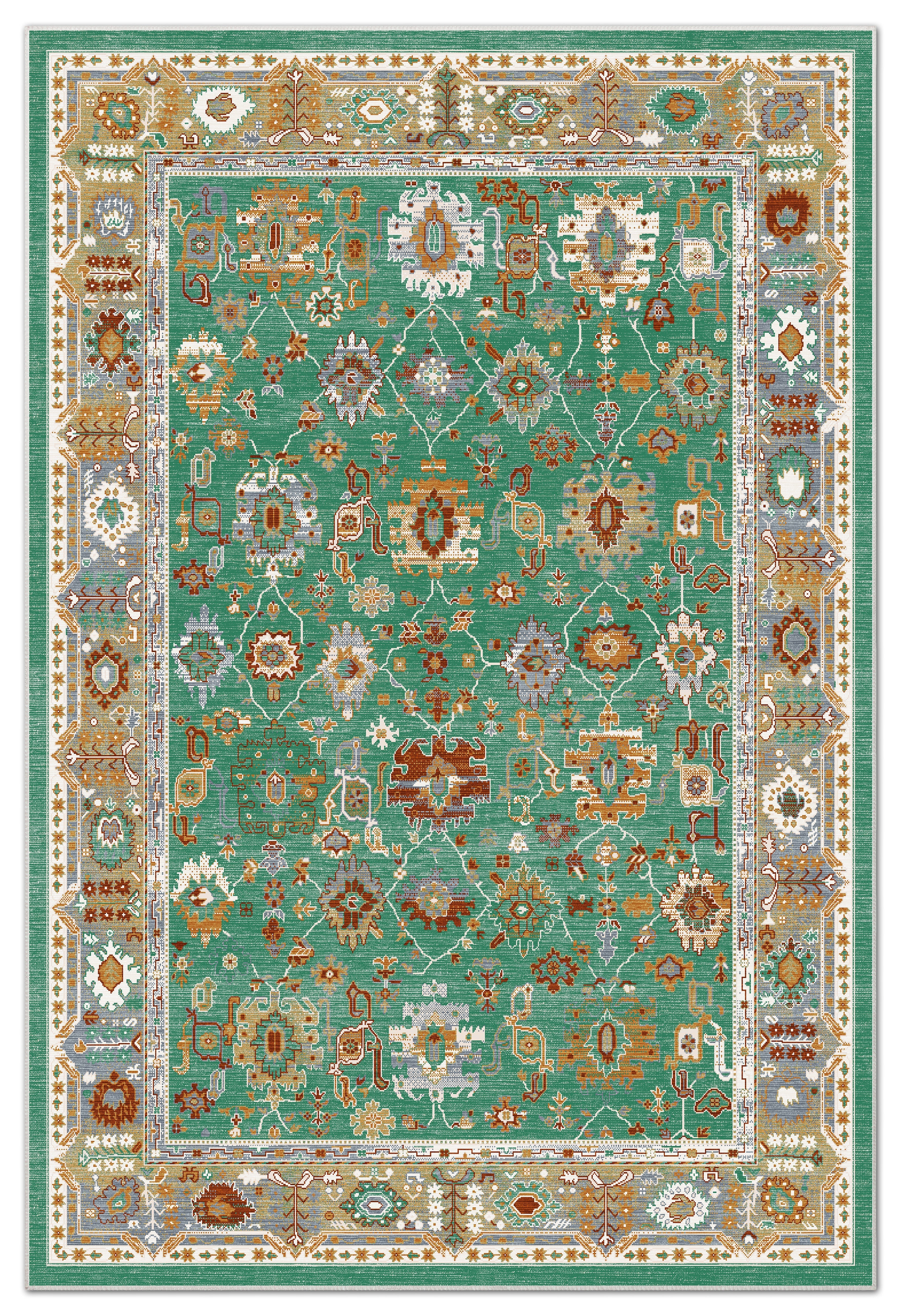 Arte VN016-3 Vintage Klasik Desenli Dekoratif Şönil Halı