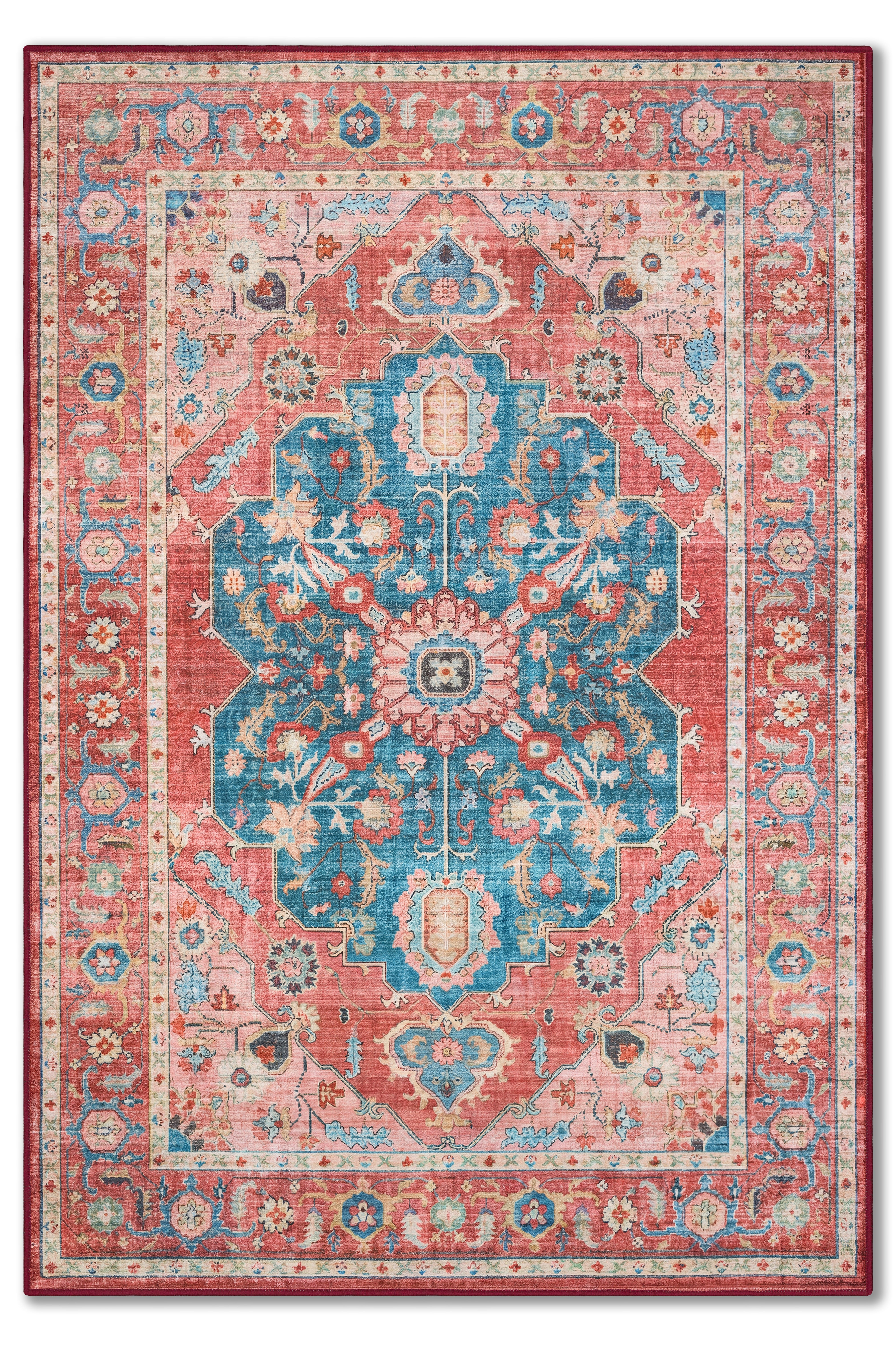 yıkanabilir kaymaz taban şönil dokuma halı 80x150 kirmizi; mavi; renkli