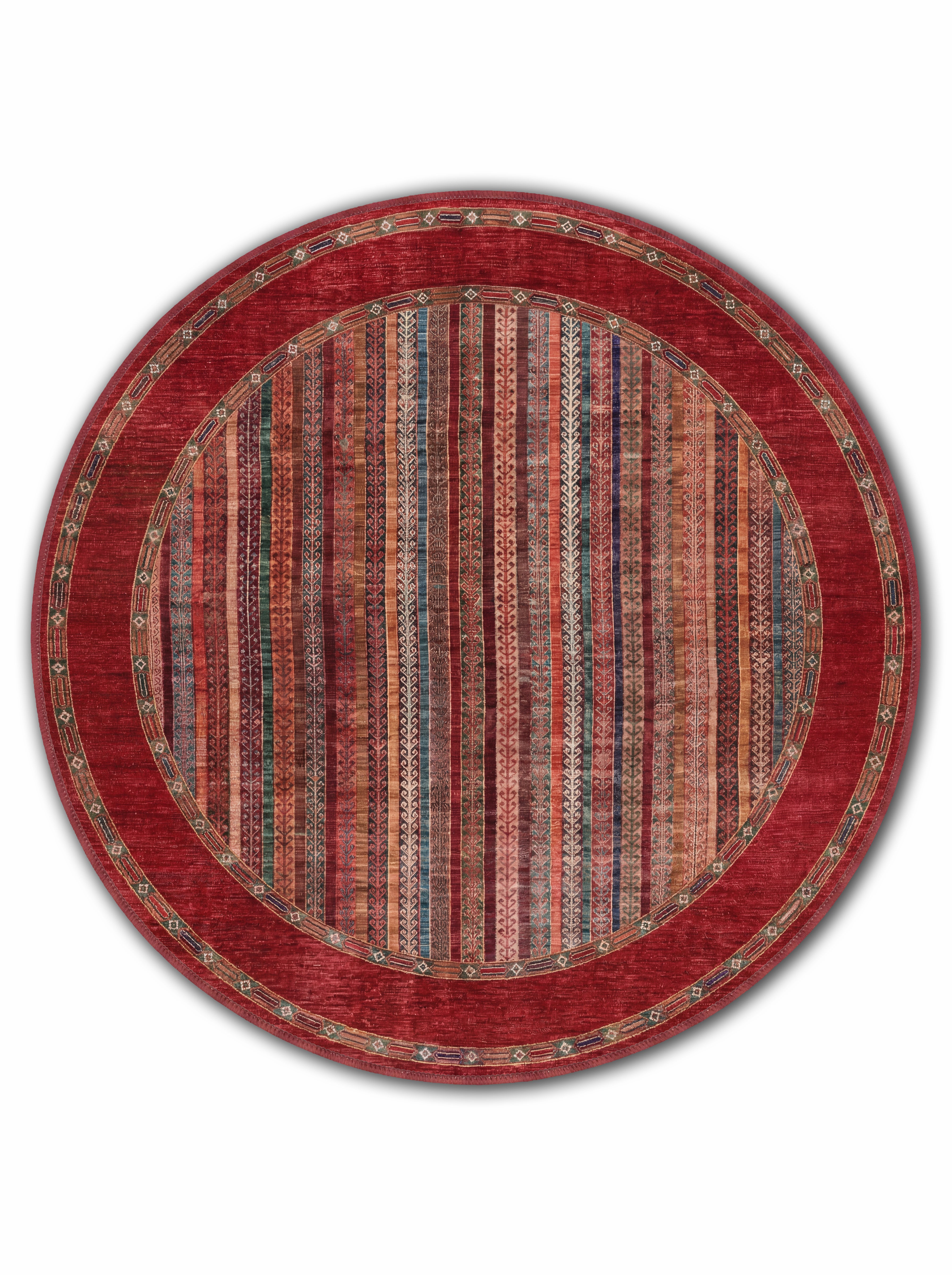 yıkanabilir kaymaz taban şönil dokuma halı 140x200 kirmizi; renkli
