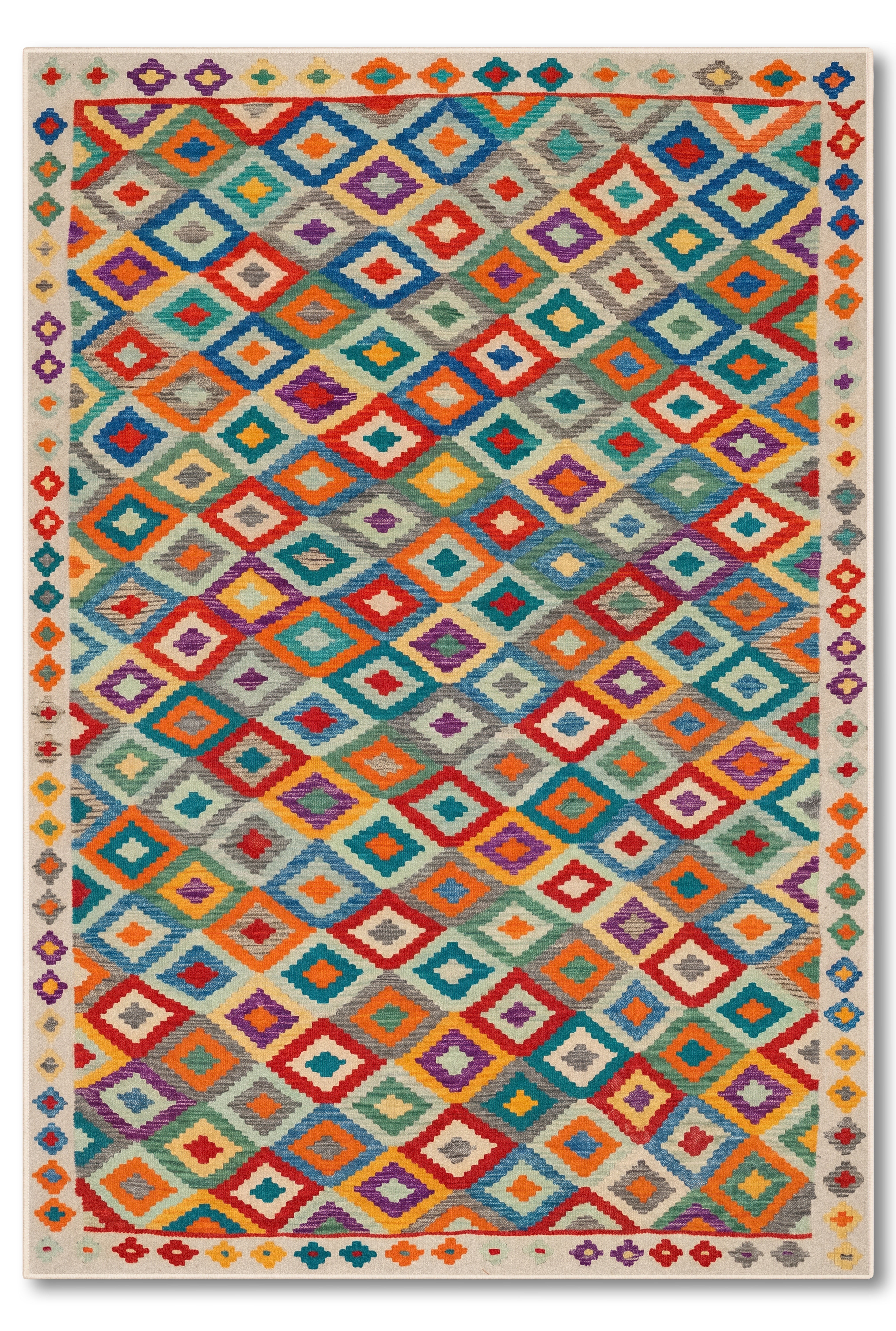 yıkanabilir kaymaz taban şönil dokuma halı 80x150 renkli