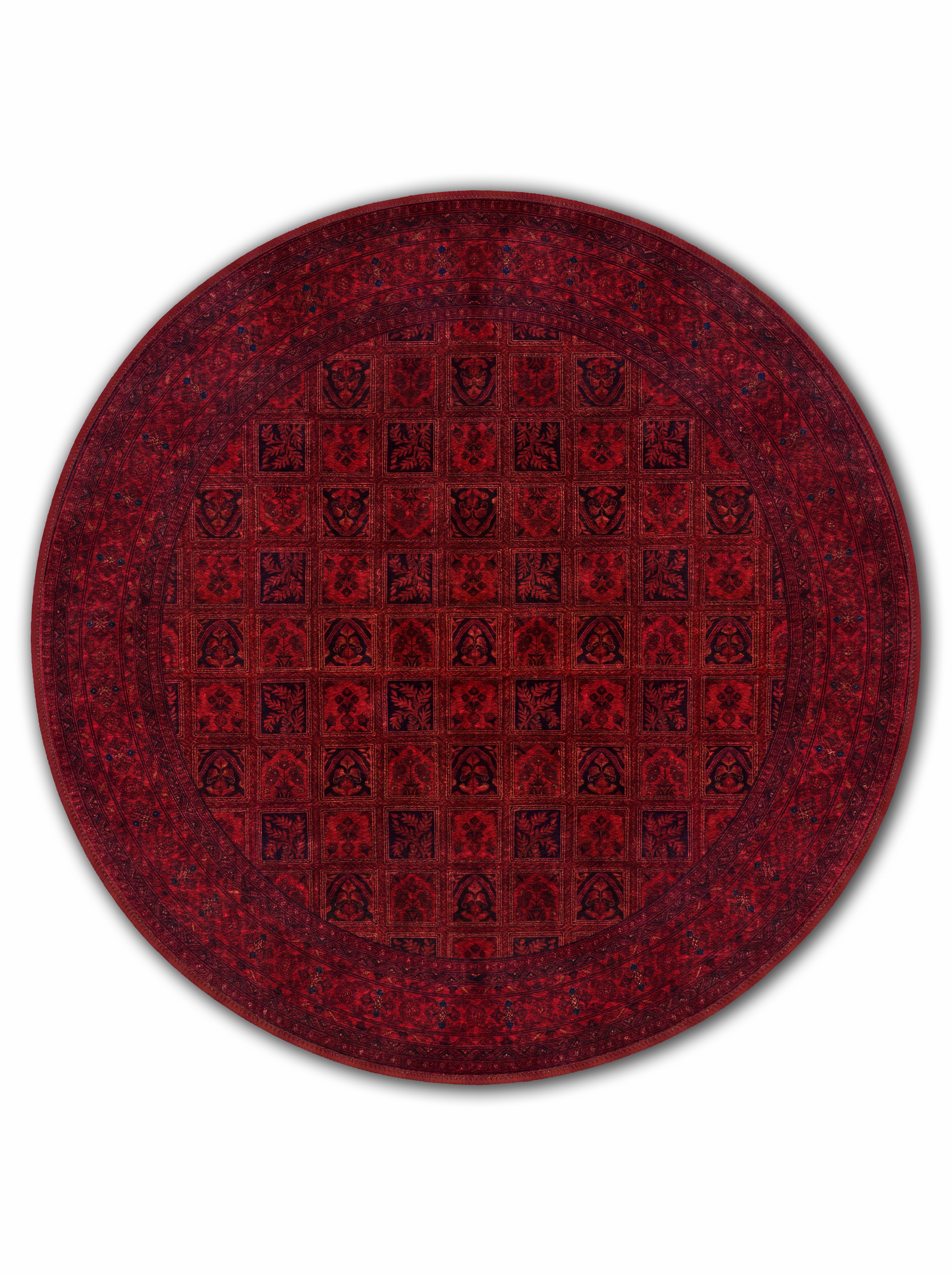 yıkanabilir kaymaz taban şönil dokuma halı 140x200 kirmizi; siyah