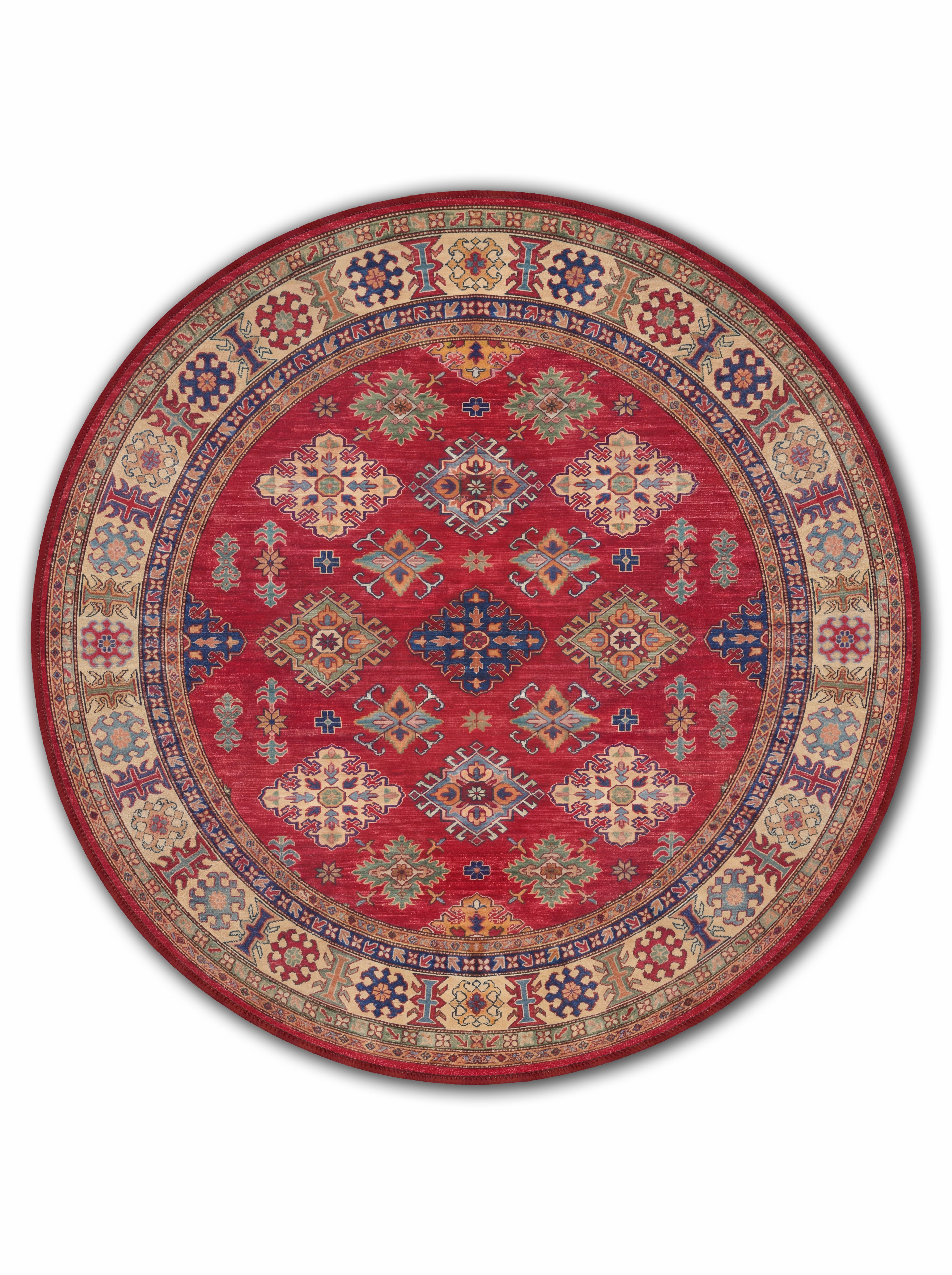 yıkanabilir kaymaz taban şönil dokuma halı 140x200 kirmizi; renkli