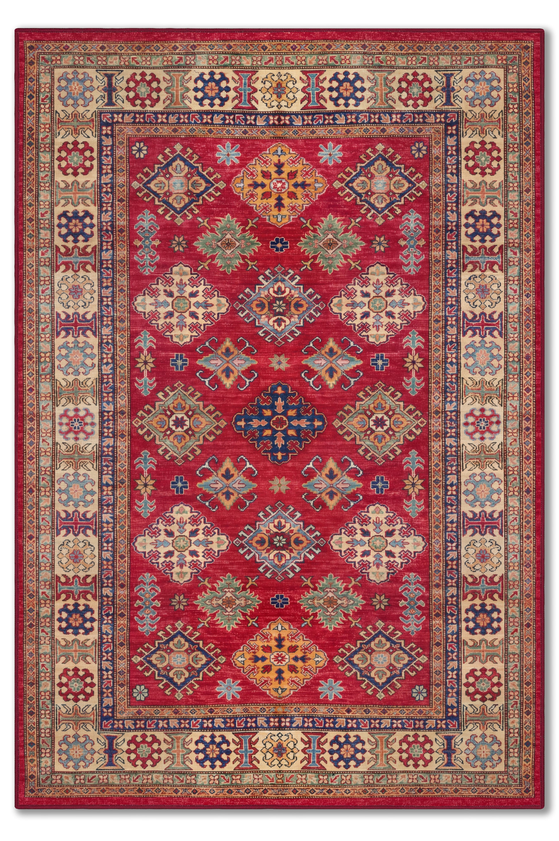 yıkanabilir kaymaz taban şönil dokuma halı 80x150 kirmizi; renkli