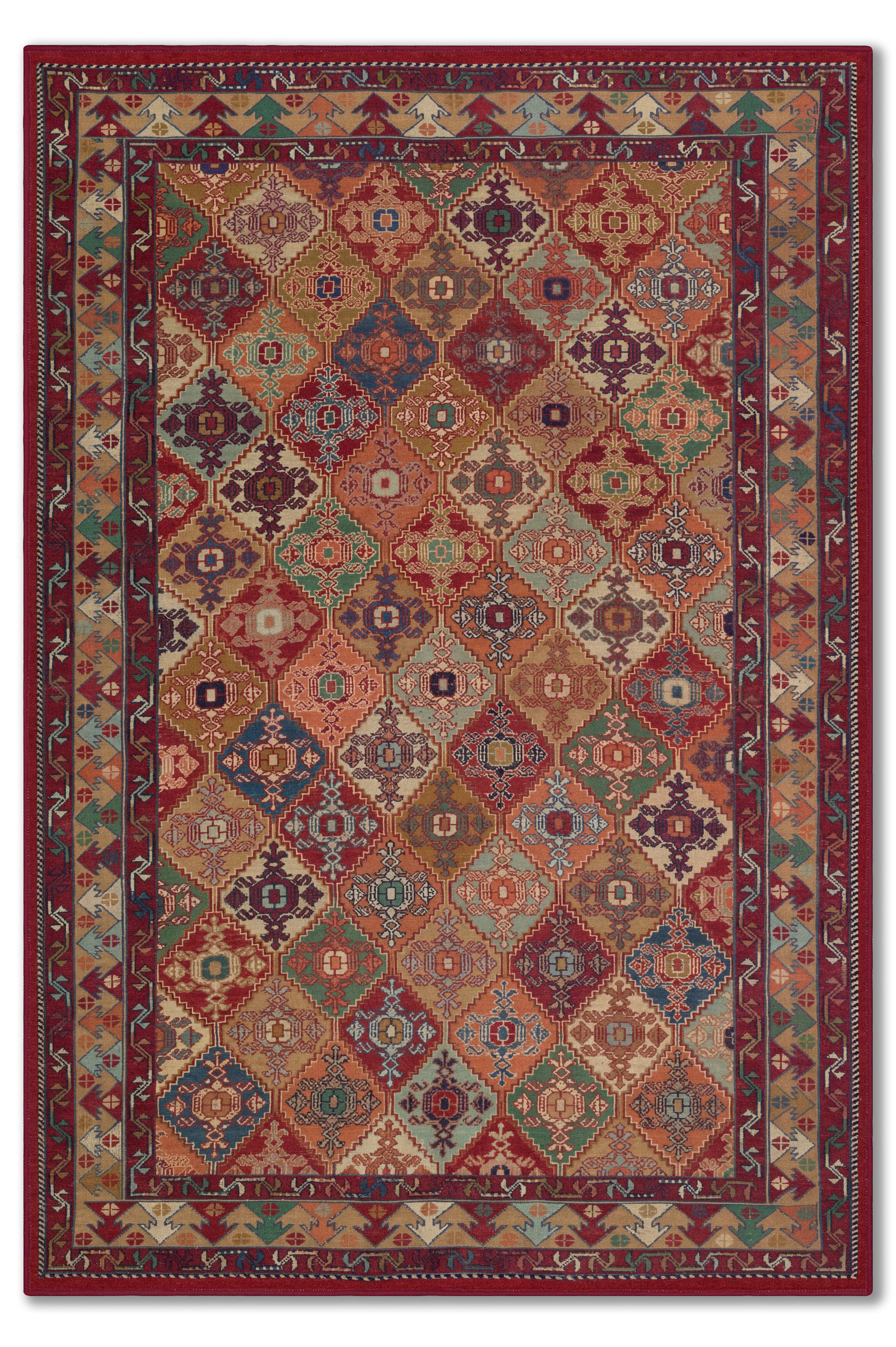yıkanabilir kaymaz taban şönil dokuma halı 80x150 kirmizi; renkli
