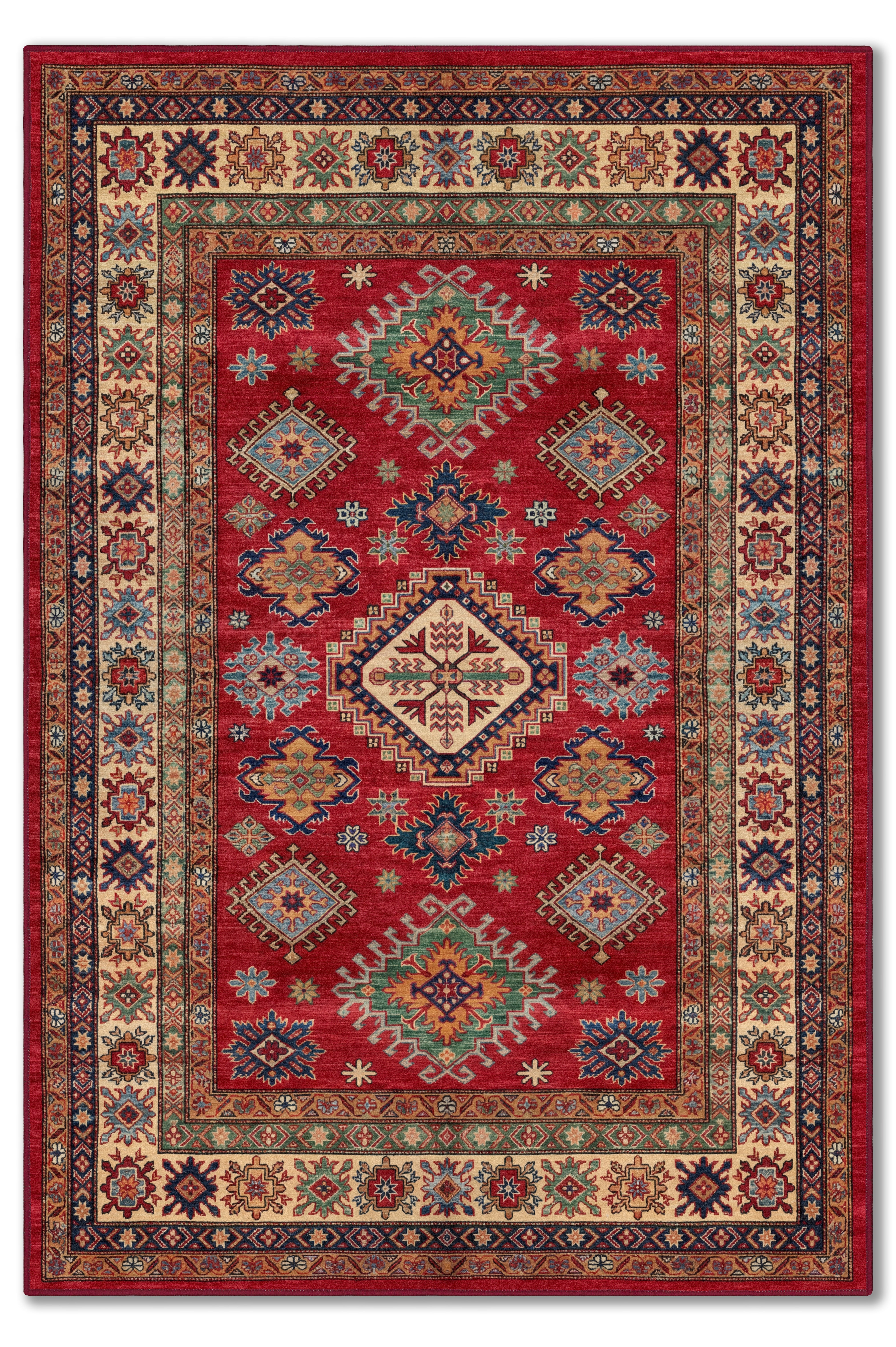 yıkanabilir kaymaz taban şönil dokuma halı 80x150 kirmizi; renkli