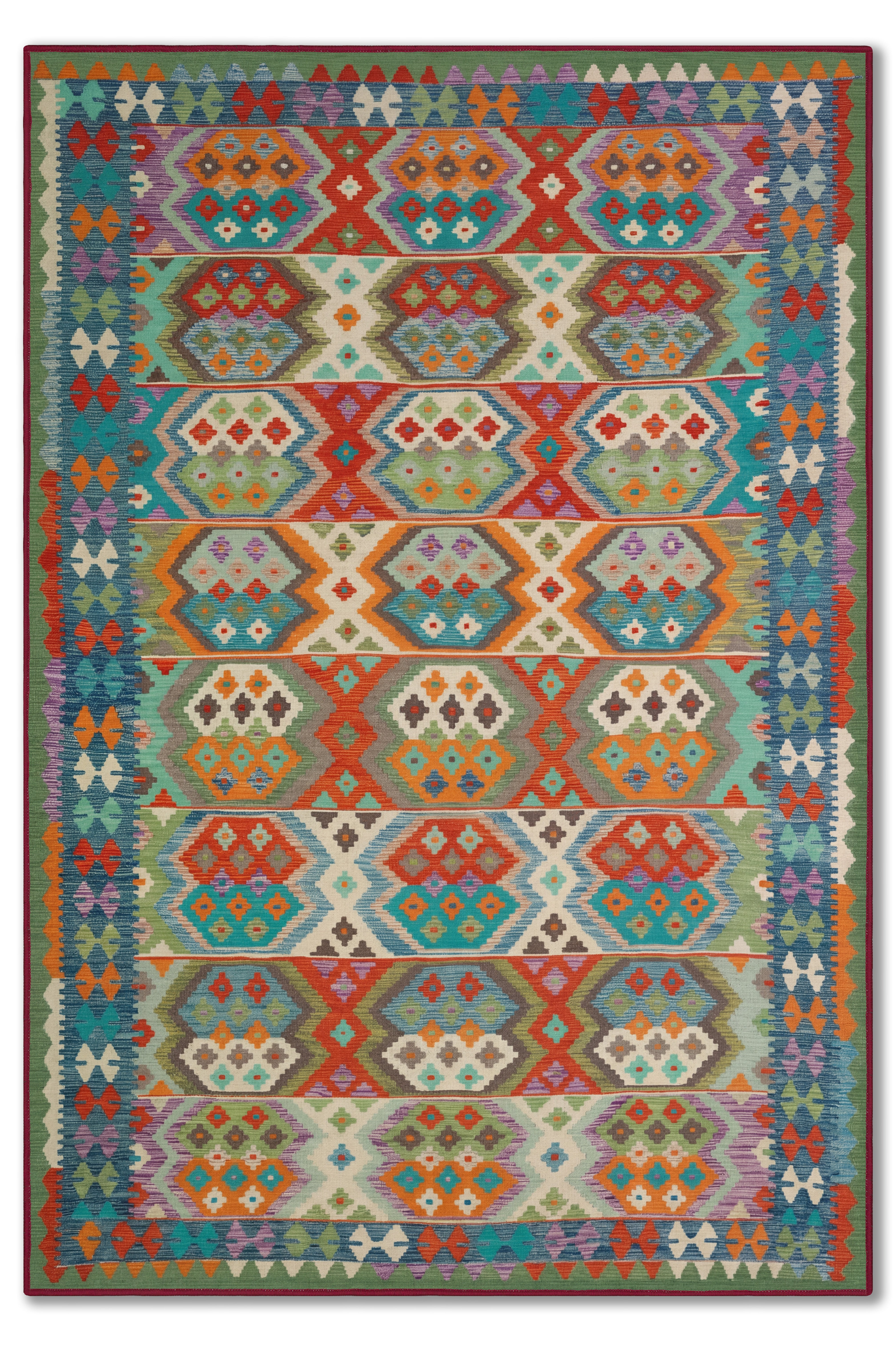 yıkanabilir kaymaz taban şönil dokuma halı 80x150 renkli