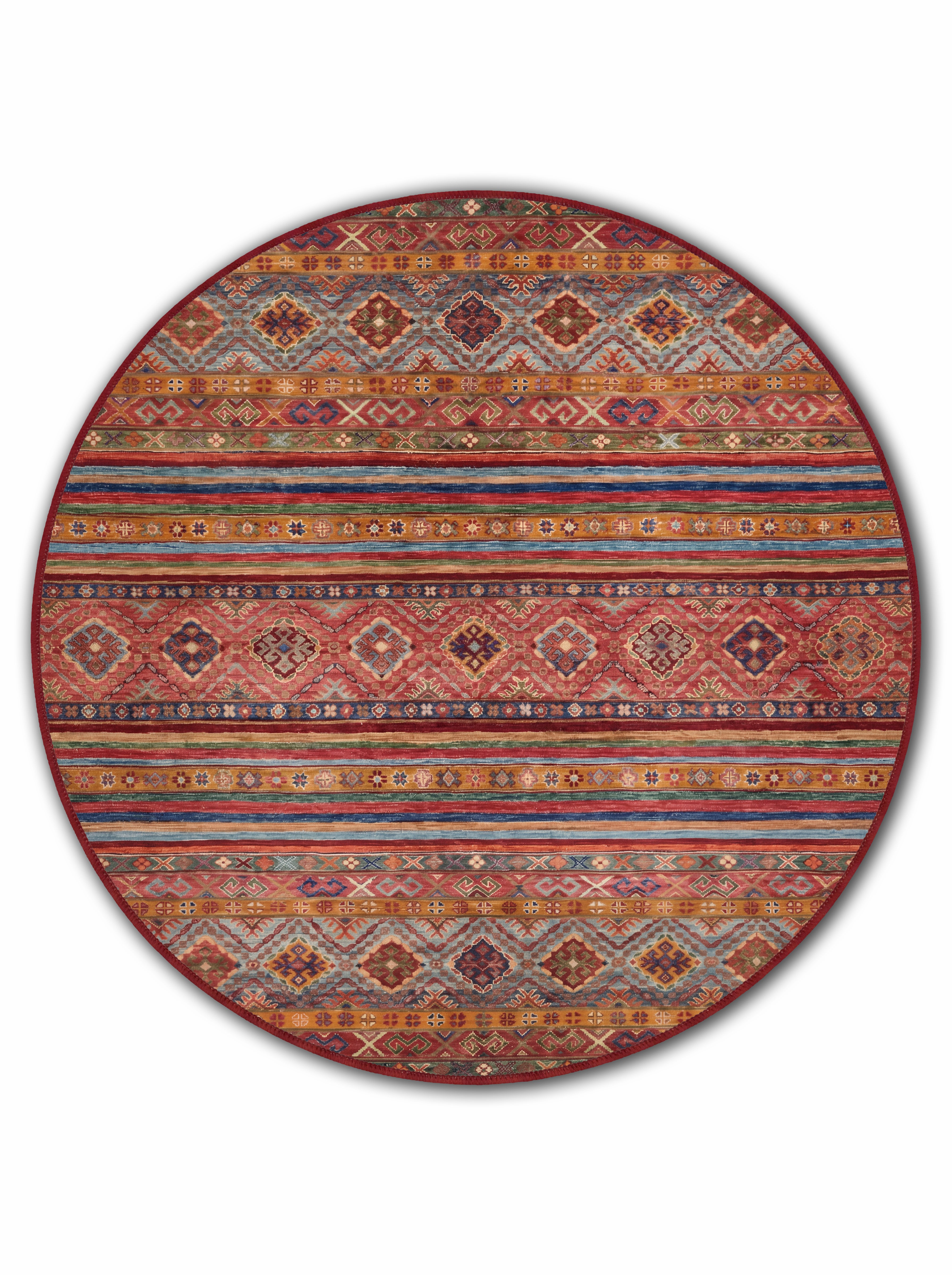 yıkanabilir kaymaz taban şönil dokuma halı 140x200 kirmizi; turuncu; renkli