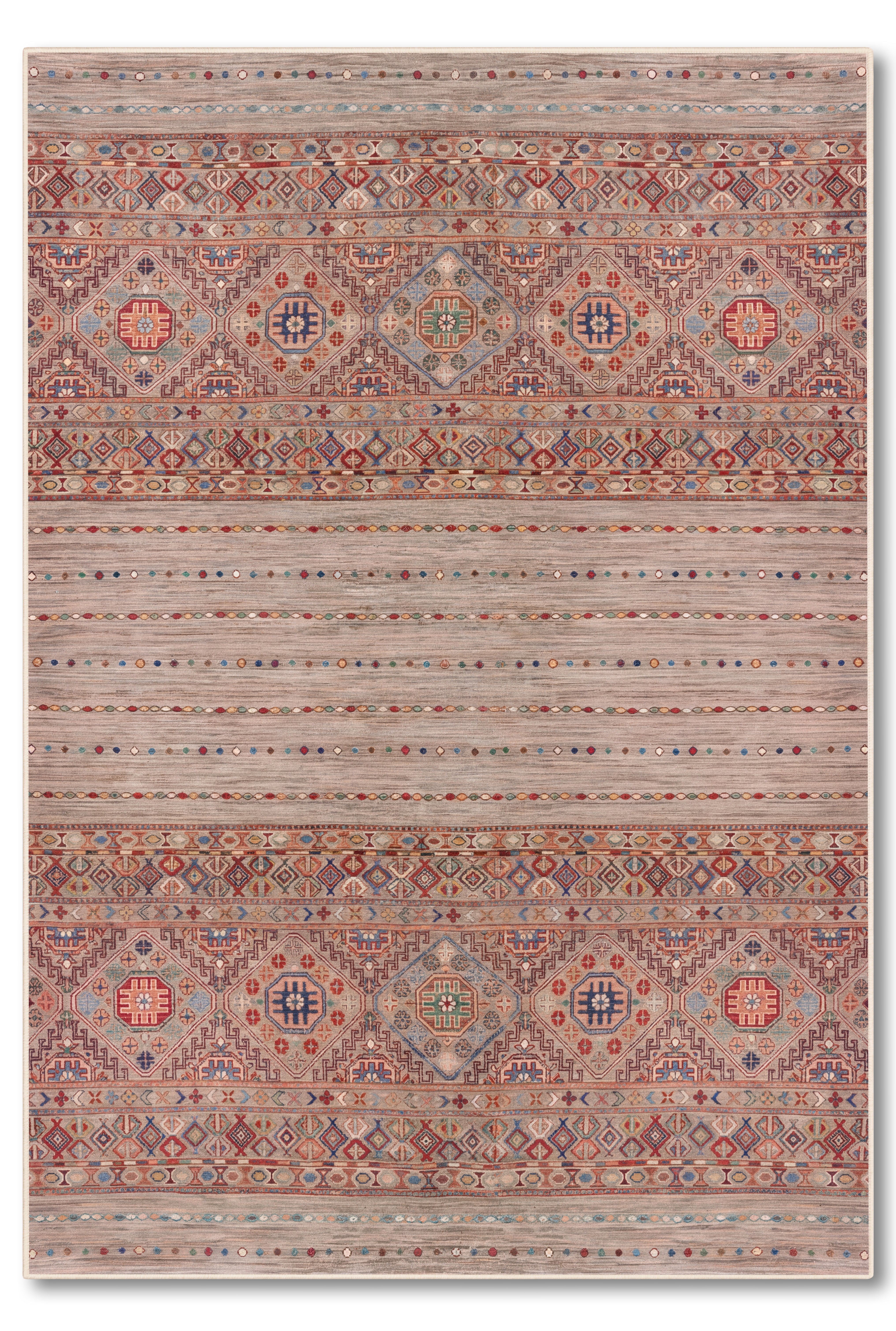 yıkanabilir kaymaz taban şönil dokuma halı 80x150 kahverengi; renkli
