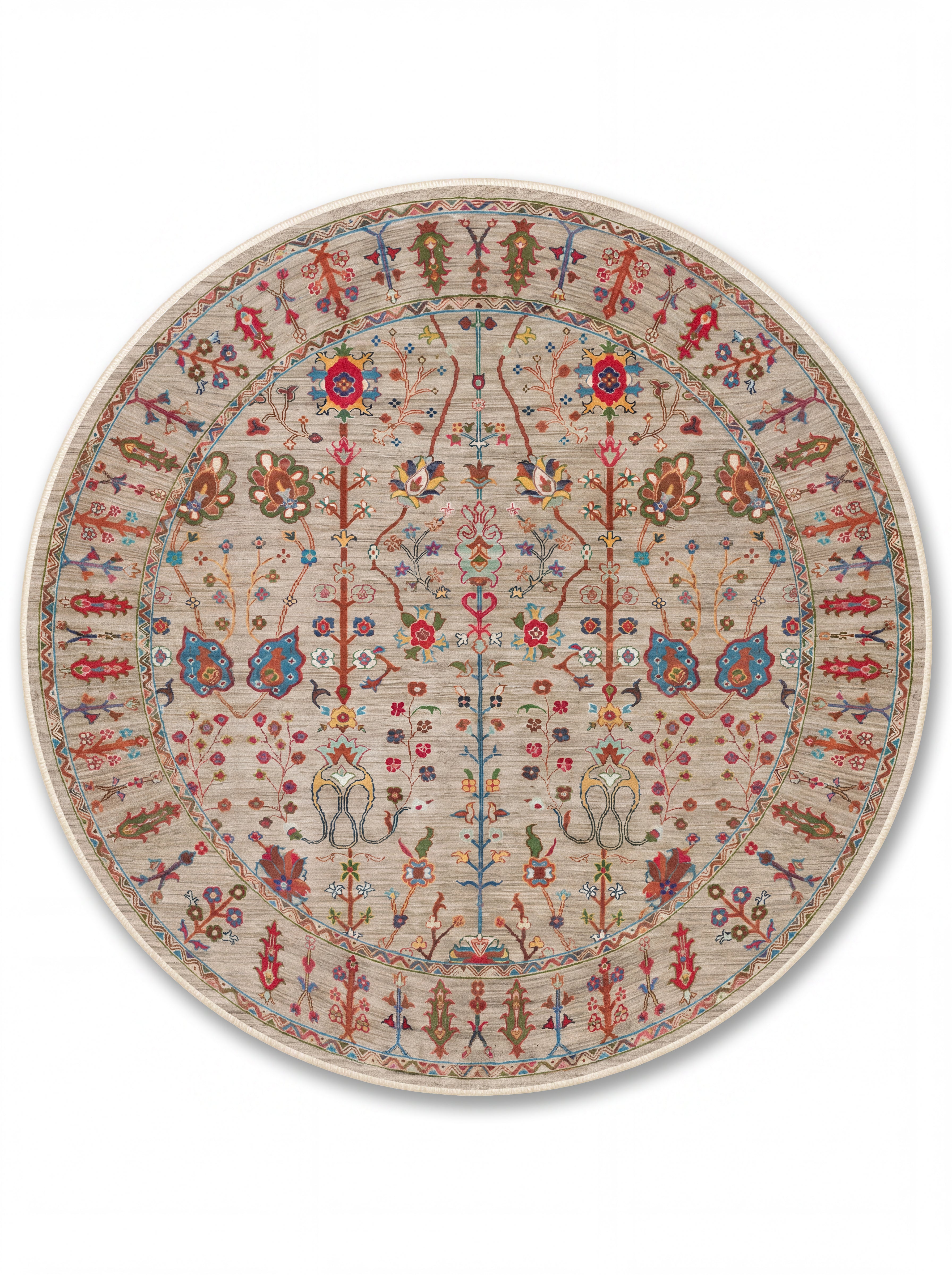 yıkanabilir kaymaz taban şönil dokuma halı 140x200 bej; renkli